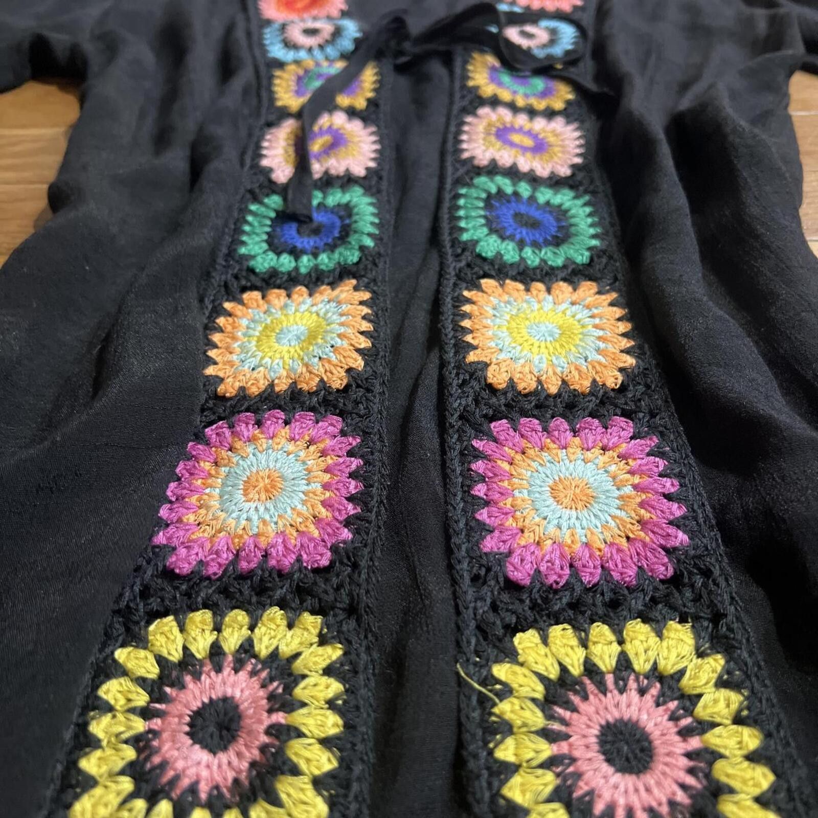 Other Rebellion black boho crochet kimono cardigan Size S / US 4 / IT 40 - 4 Thumbnail