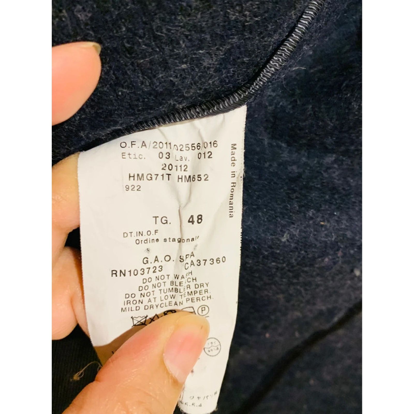 Armani Armani Collezioni M Navy Wool Jacket Front Button Closure Size M / US 6-8 / IT 42-44 - 6 Thumbnail