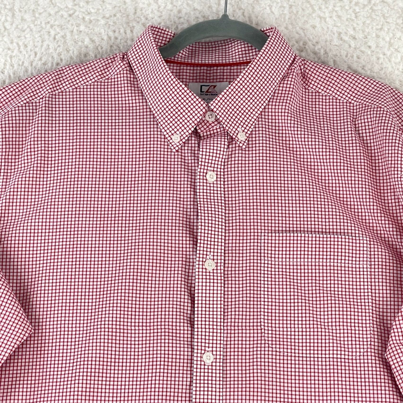 Cutter & Buck Cutter & Buck Red White Check Button-Down Shirt Mens XL Long Sleeve Cotton Polyester Dress Shirt Size US XL / EU 56 / 4 - 3 Thumbnail