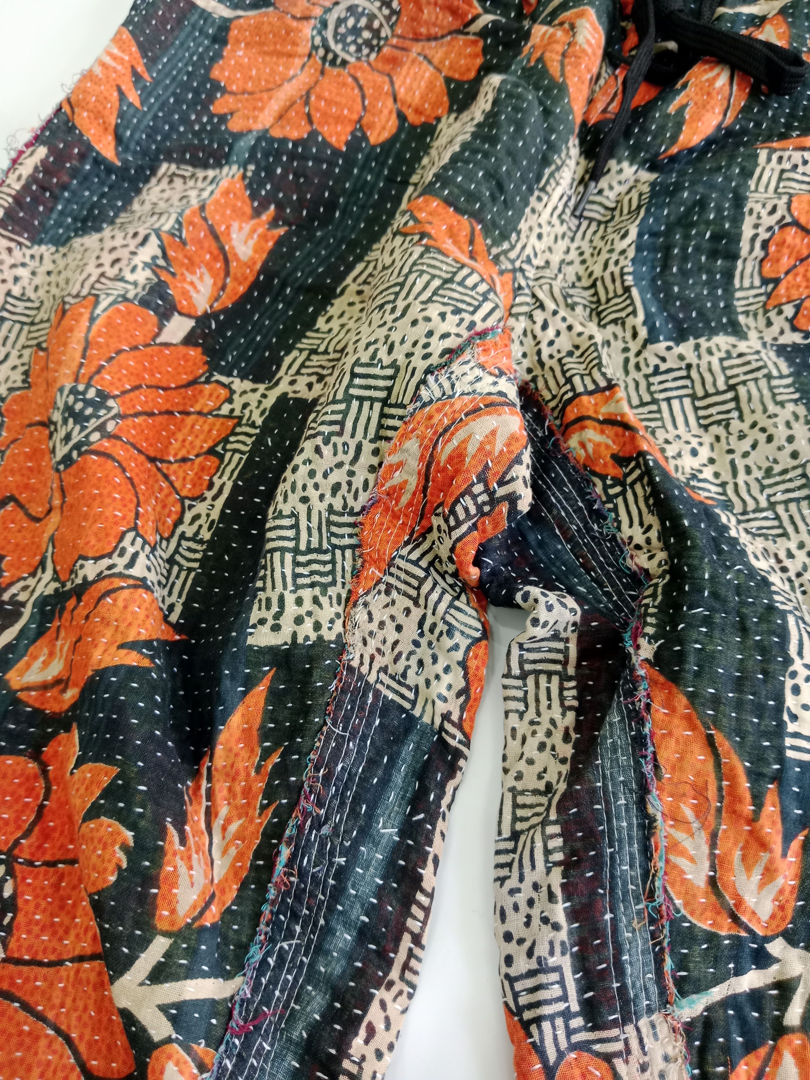 Japanese Brand Native Works Pants Inspired Kapital Style Sashiko Flower Mot Size US 33 - 10 Thumbnail
