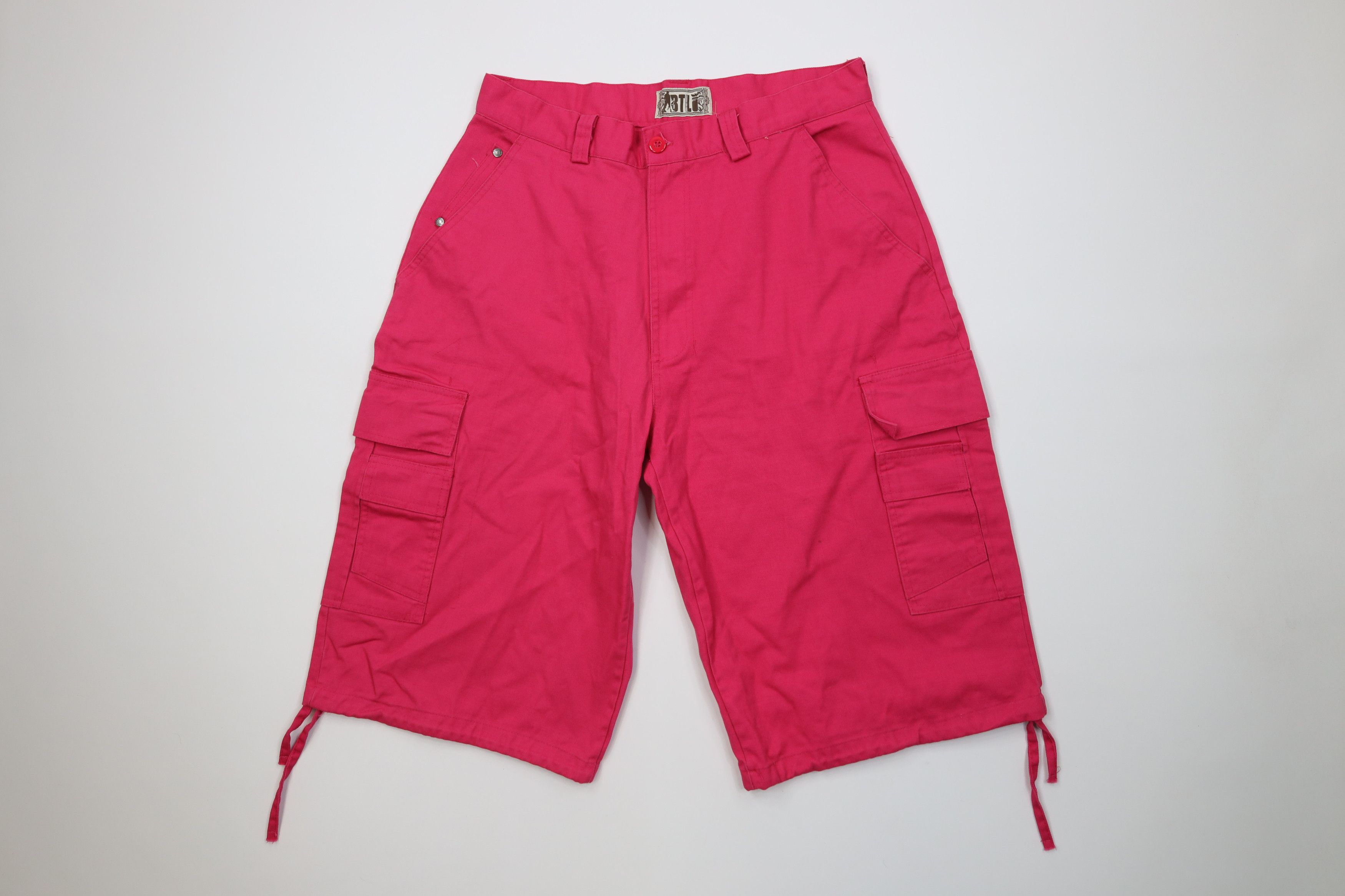 Vintage 90s Y2K Streetwear Fit Cargo Shorts Pink Cotton