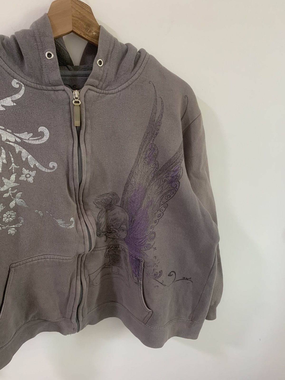 Disney × Vintage Rare Y2K Disney Tink Zipper Hoodie Size XS / US 0-2 / IT 36-38 - 3 Thumbnail