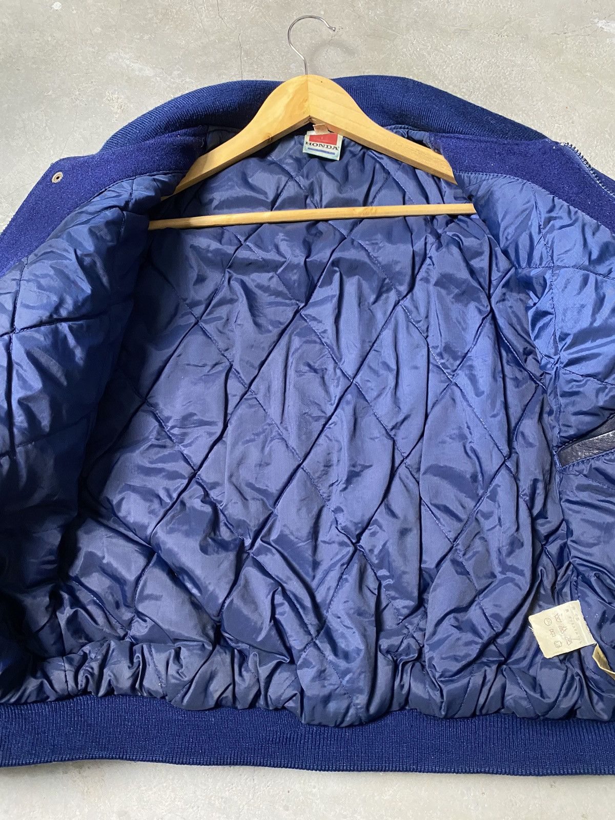 Honda Vtg Rothmans Racing Honda Leather Sleeve Wool Varsity Jacket Size US M / EU 48-50 / 2 - 5 Thumbnail