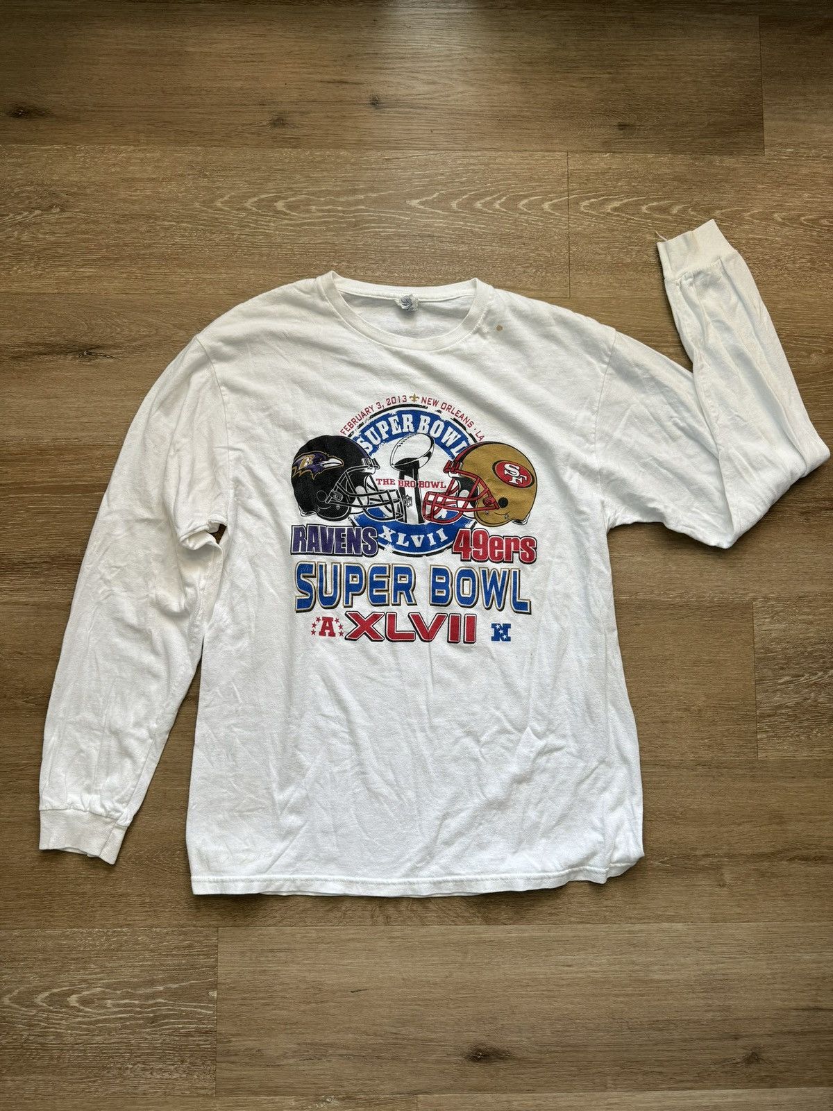 NFL Super Bowl XLVII Long Sleeved Tee 2013 Ravens v 49ers Size US L / EU 52-54 / 3 - 1 Thumbnail