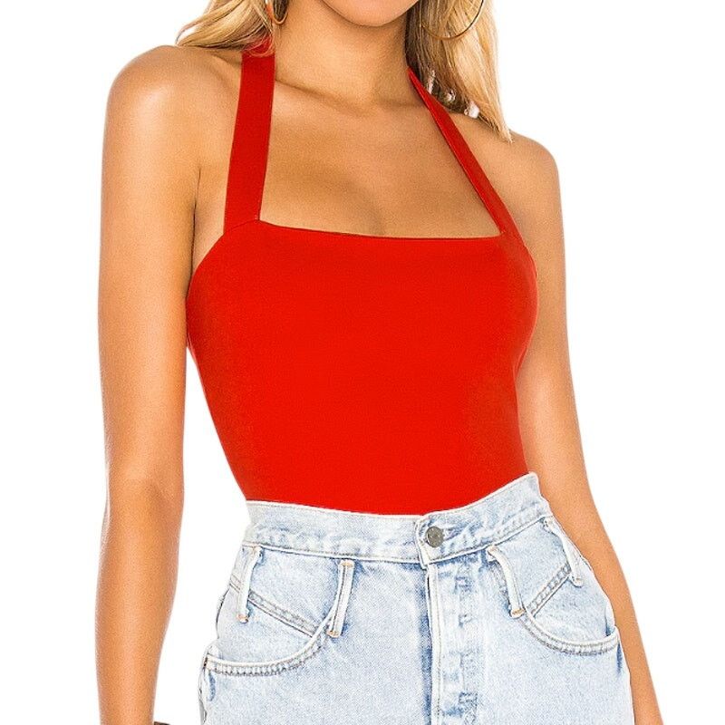 superdown Superdown Reece Halter Bodysuit in Red, Size S Size S / US 4 / IT 40 - 1 Thumbnail