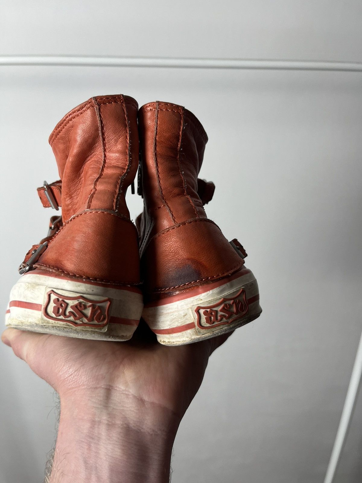 ASH Vintage Ash Punk Faded Leather Hi-Top Strap Sneakers Size US 9 / IT 39 - 5 Thumbnail