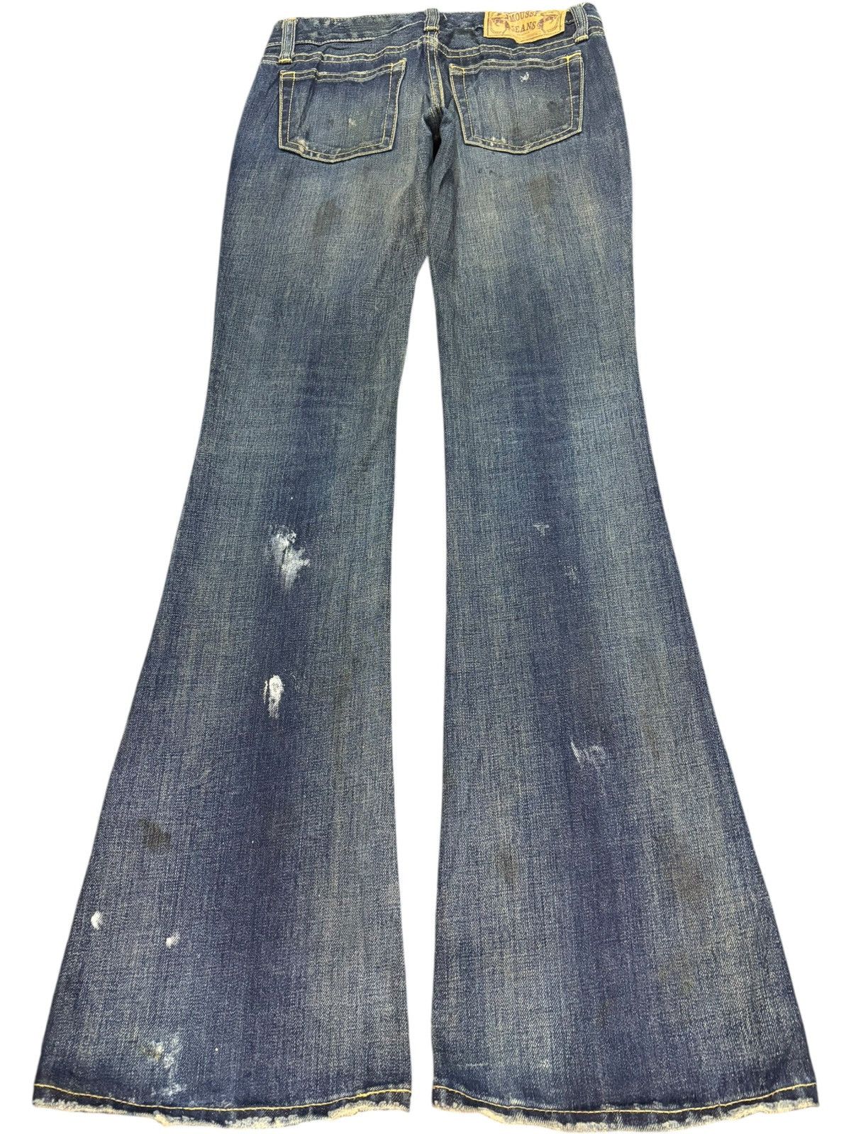 MOUSSY Vintage Moussy Faded Wash Distress Low Rise Flare Jeans Size 26" / US 2 / IT 38 - 2 Thumbnail