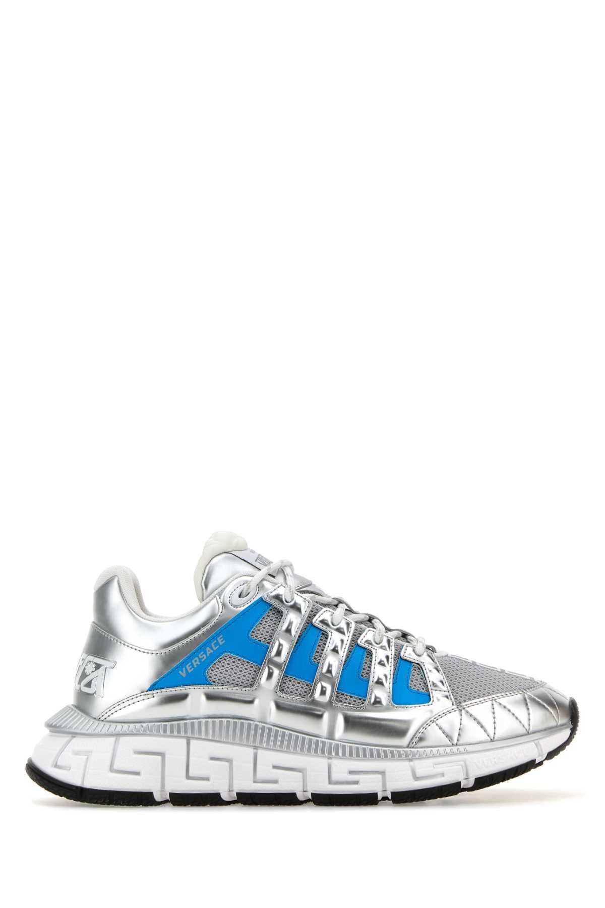 image of Versace Multicolor Fabric And Leather Trigreca Sneakers, Men's (Size 10)