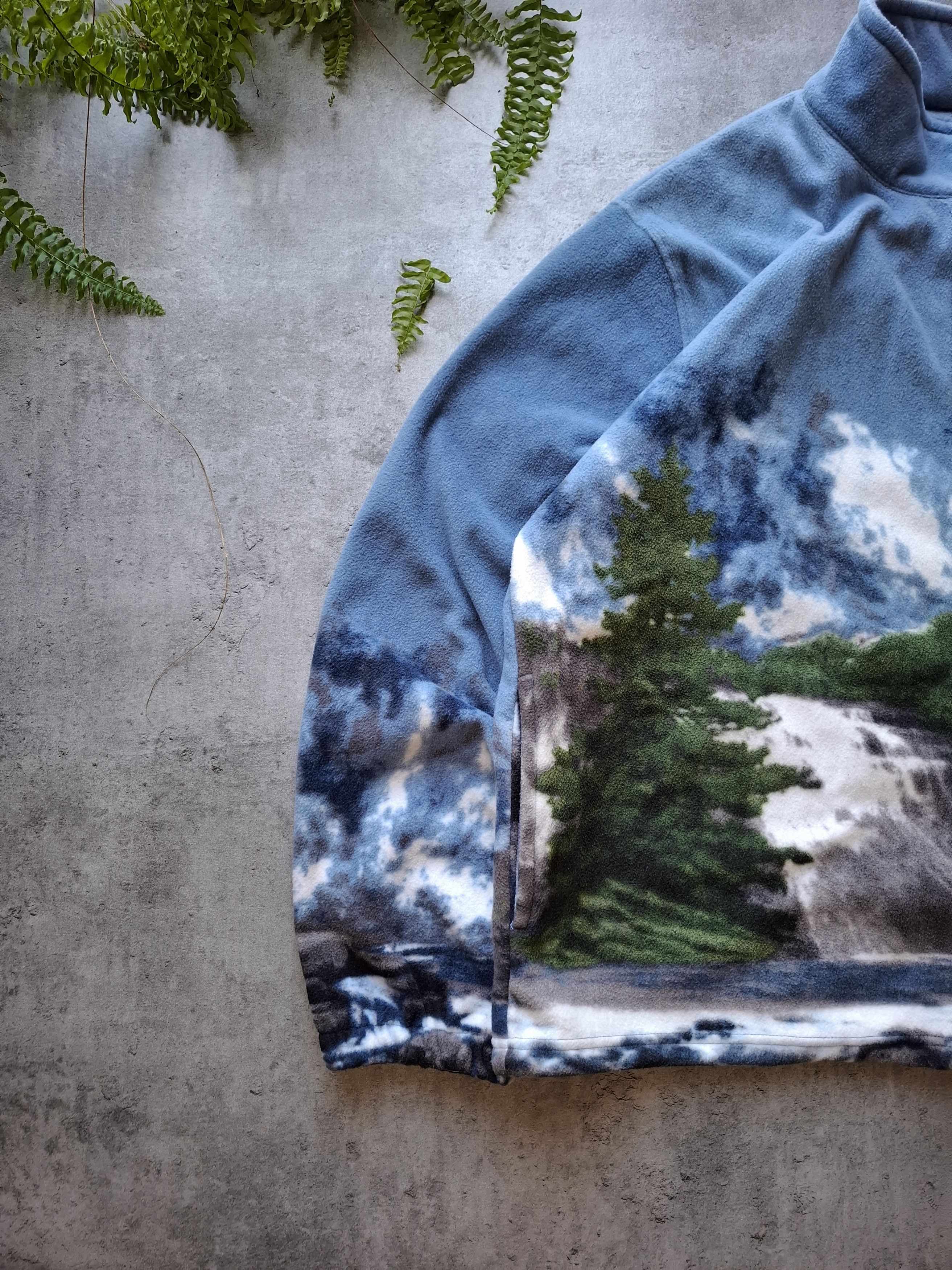 Vintage 90s Abstract Nature Animal Print Fleece Jacket eagle forest Size US XXL / EU 58 / 5 - 3 Thumbnail
