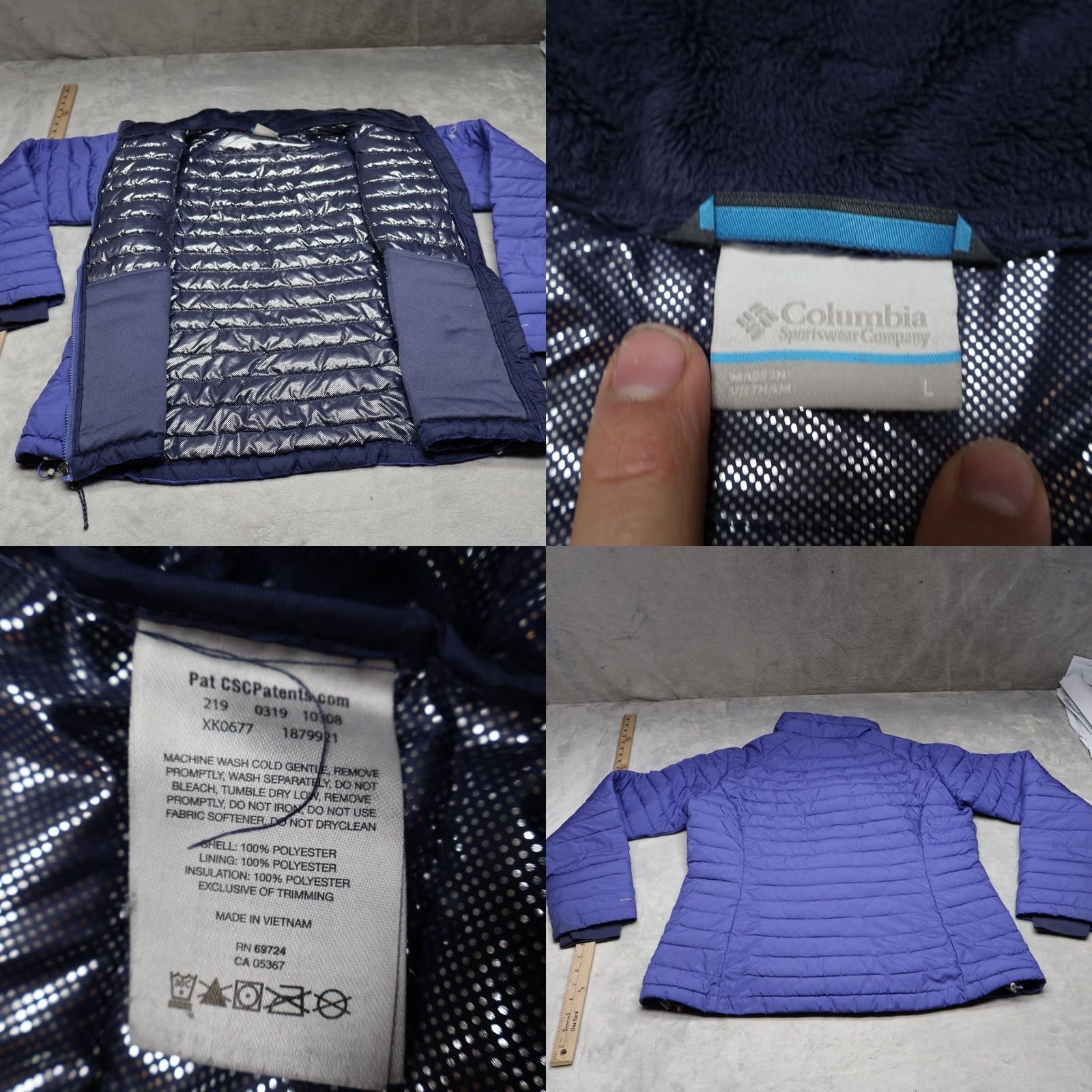 Vintage Columbia Jacket Women Large Blue White Out II Omni-Heat Insulated Quilted Puffer Jacket Size L / US 10 / IT 46 - 8 Thumbnail