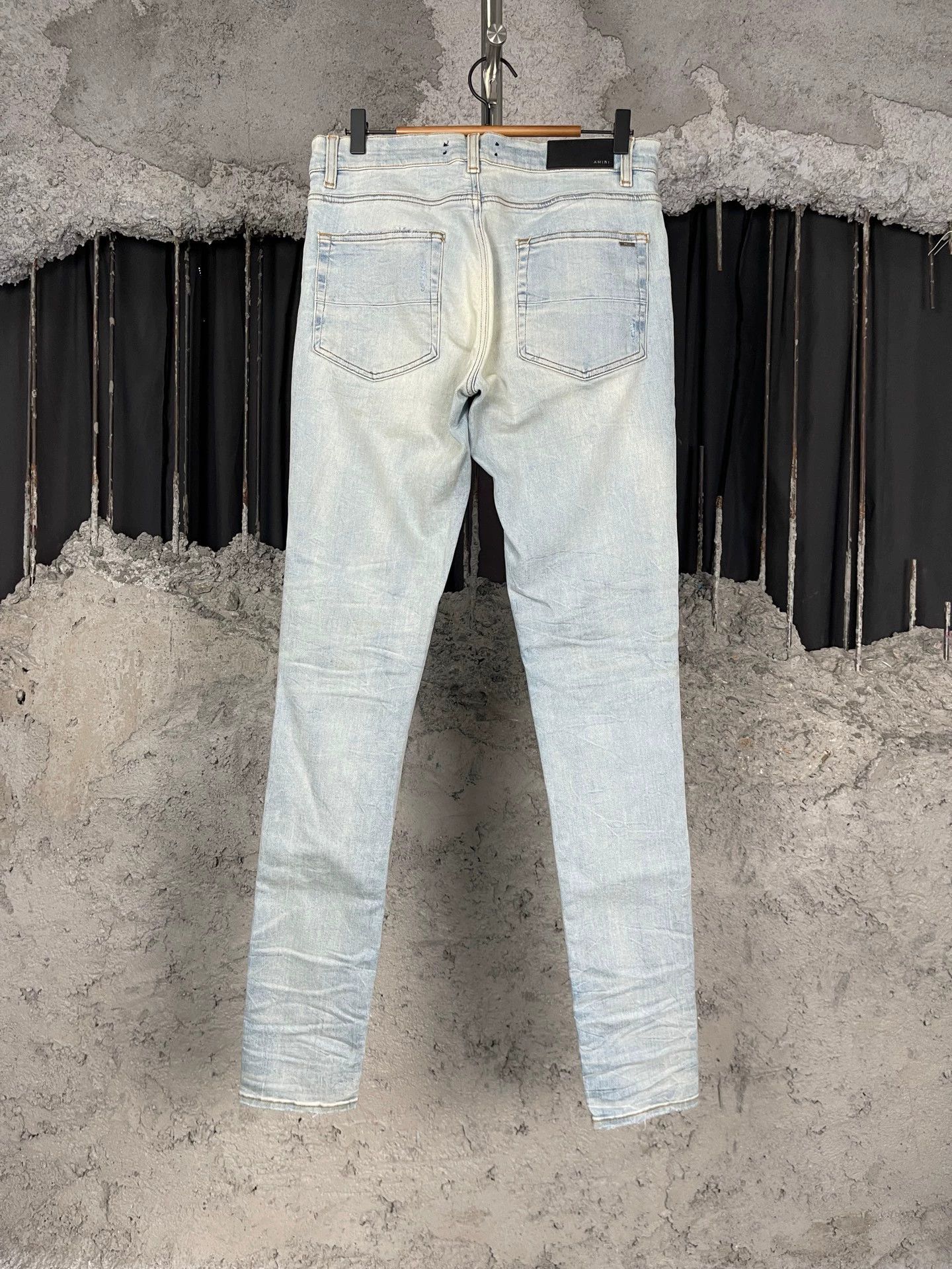 Amiri Amiri White Leather Paneled Jeans 31 99 New Size US 31 - 2 Thumbnail