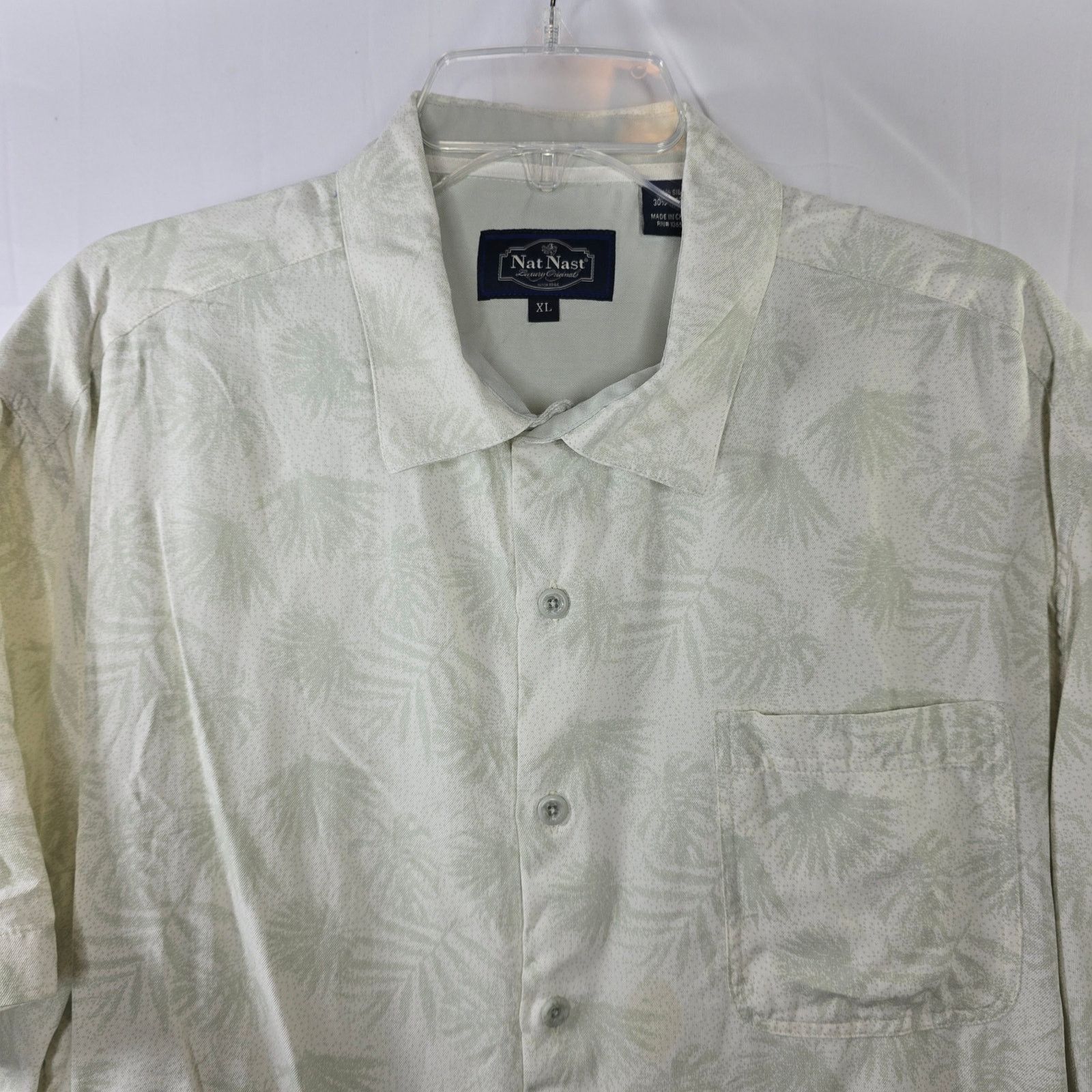 Nat Nast Nat Nast Silk Blend Green Palm Leaves Button-up Shirt XL Size US XL / EU 56 / 4 - 2 Thumbnail