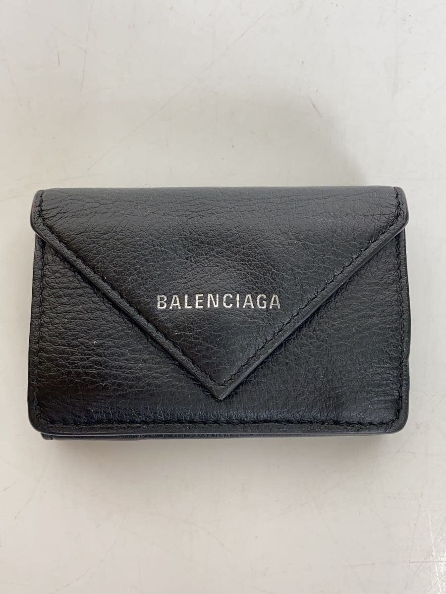 Balenciaga Balenciaga Leather Bi-Fold Wallet Black Size ONE SIZE - 1 Thumbnail