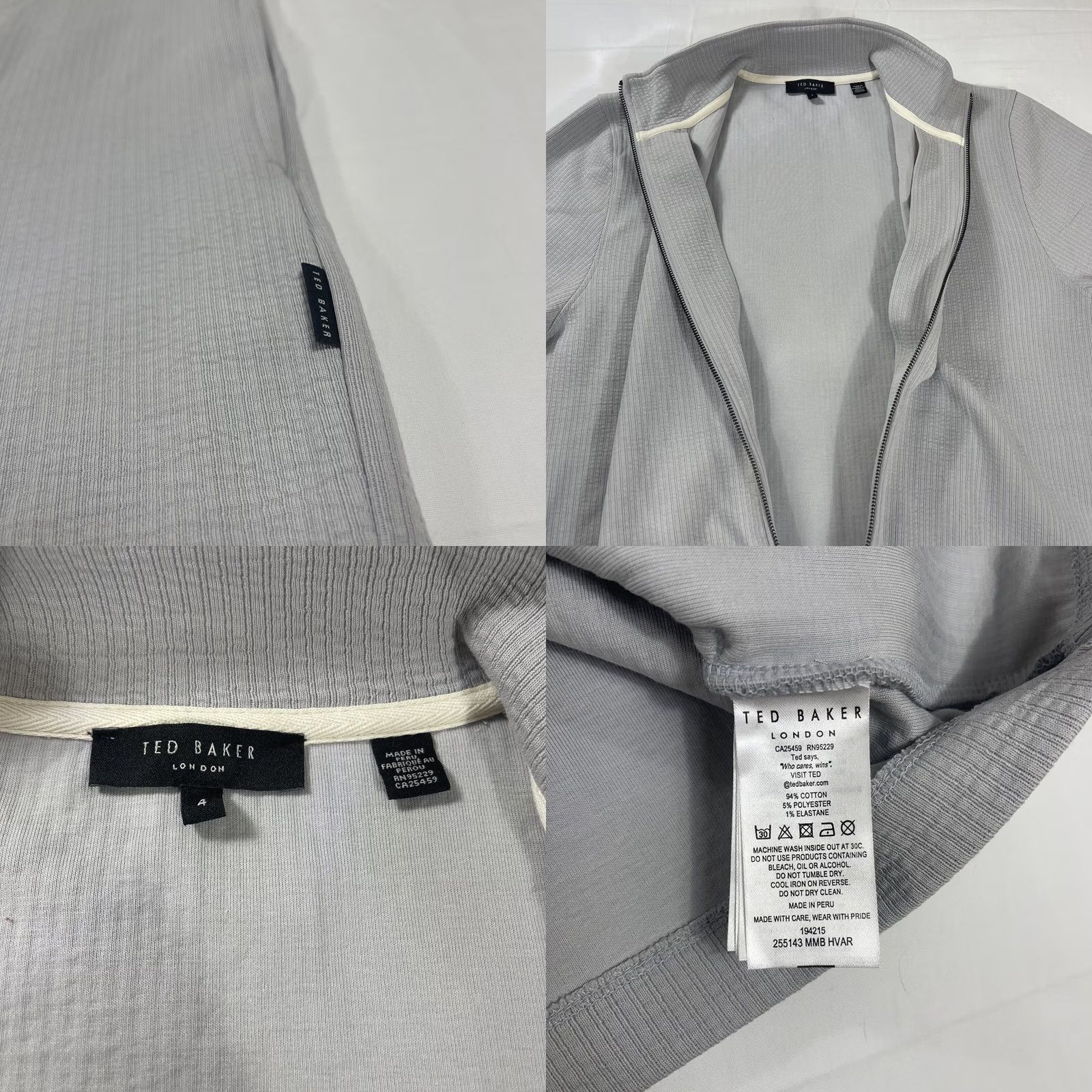 Ted Baker Ted Baker London Men's Bomber Jacket Full Zip Gray Sz 4" Size US S / EU 44-46 / 1 - 9 Thumbnail