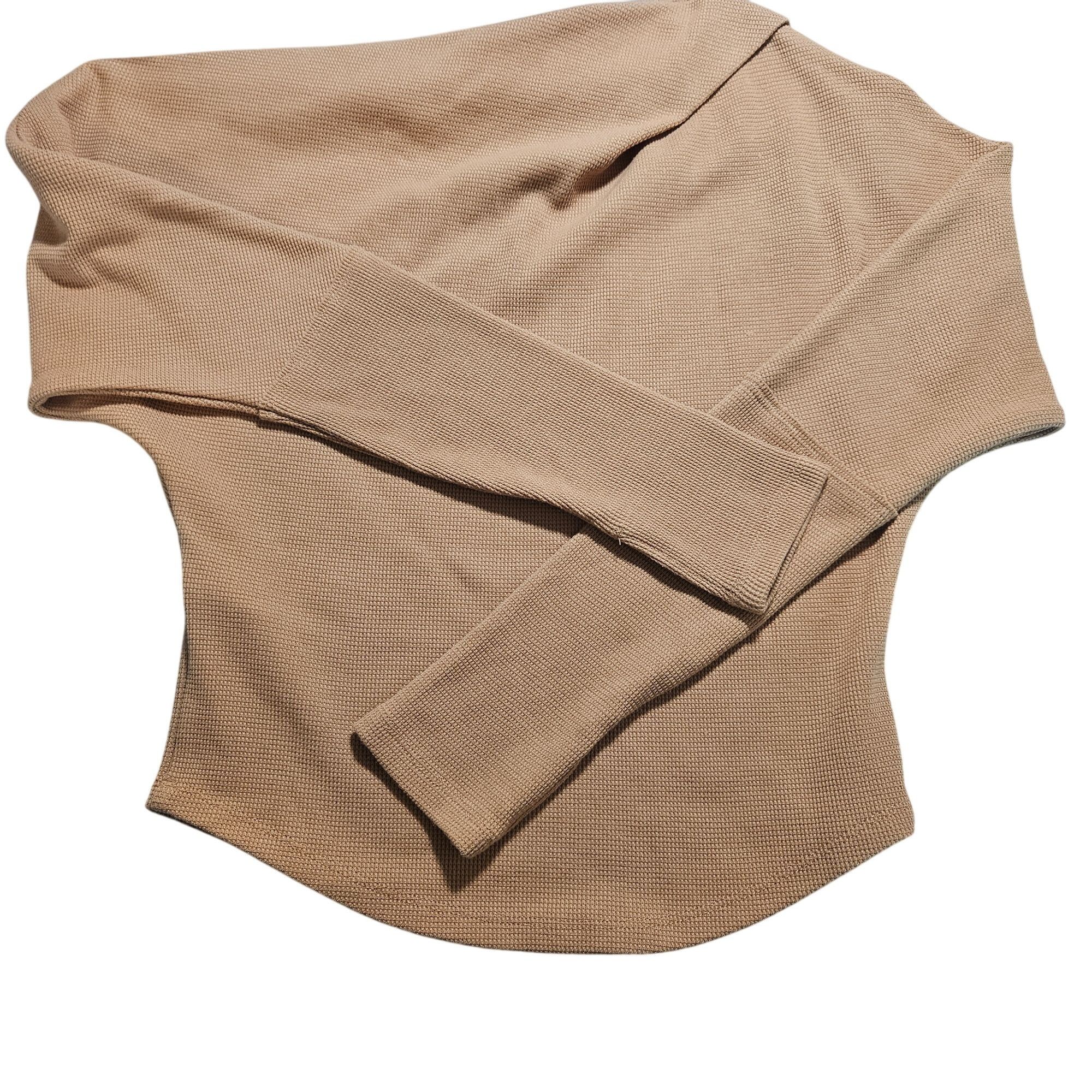 Other FP Women Asymmetrical Off Shoulder Casual Top XS Beige Waffl Size XS / US 0-2 / IT 36-38 - 5 Thumbnail
