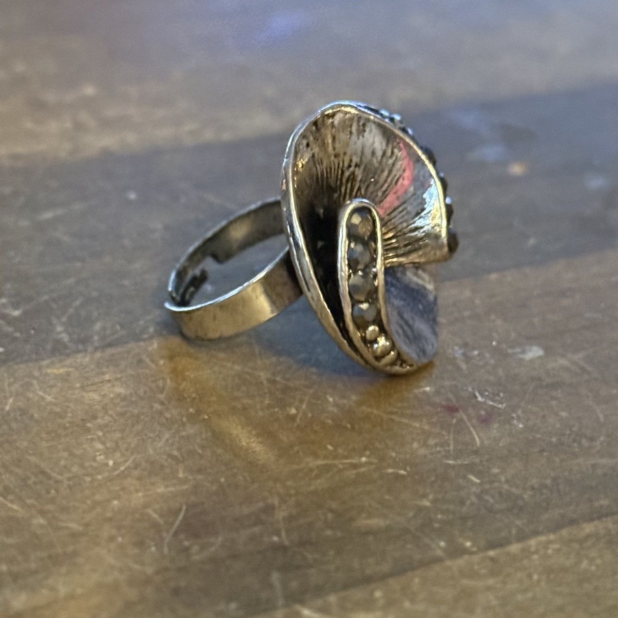 Vintage Vintage silver tone marcasite hibiscus flower ring Size ONE SIZE - 5 Thumbnail