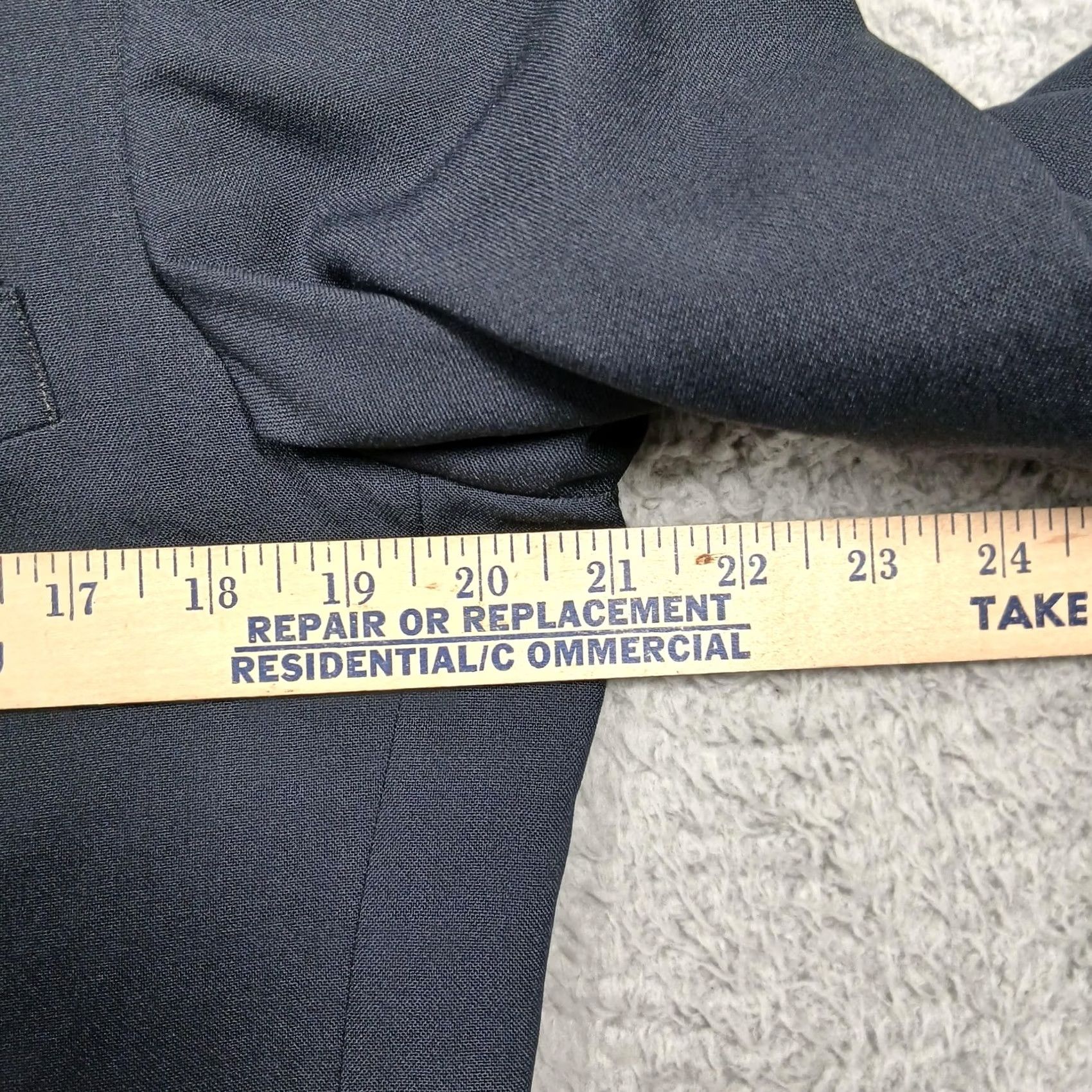 Hart Schaffner Marx Hart Schaffner Marx Blazer Mens 42 Black Solid Two Button Single Breasted Jacket Size 42R - 6 Thumbnail
