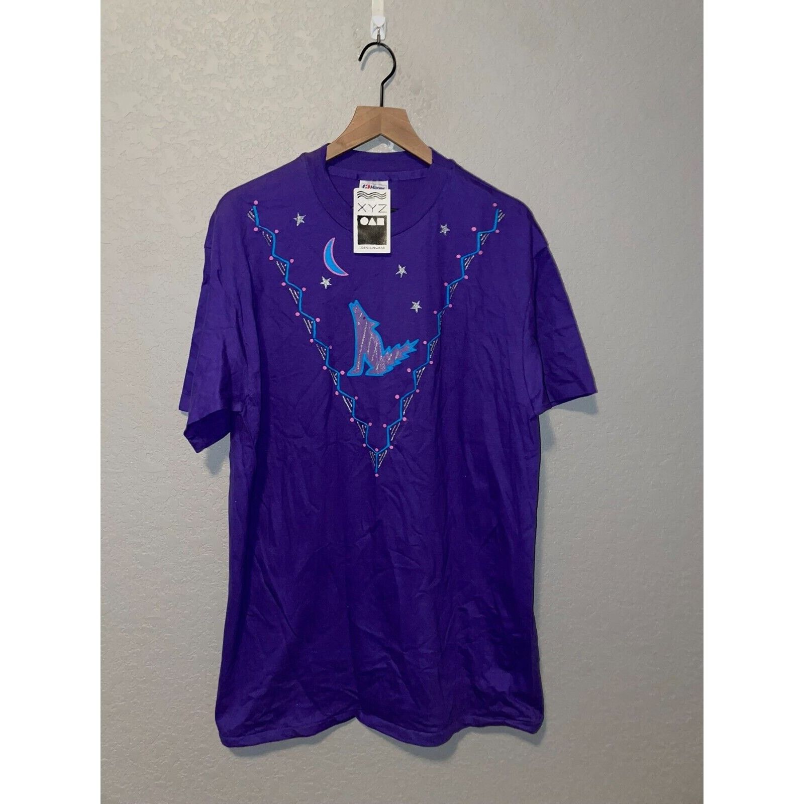Hanes × Vintage Vintage Coyote Howling Shirt XYZ Art Artwork Tee 80s VTG XL Size US XL / EU 56 / 4 - 2 Thumbnail