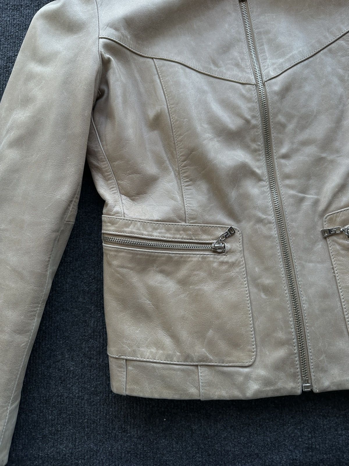 Leather 🚨 LEATHER WOMEN OPIUM LUXURY JACKET ZIP AVANT GARDE POCKET Size XS / US 0-2 / IT 36-38 - 5 Thumbnail