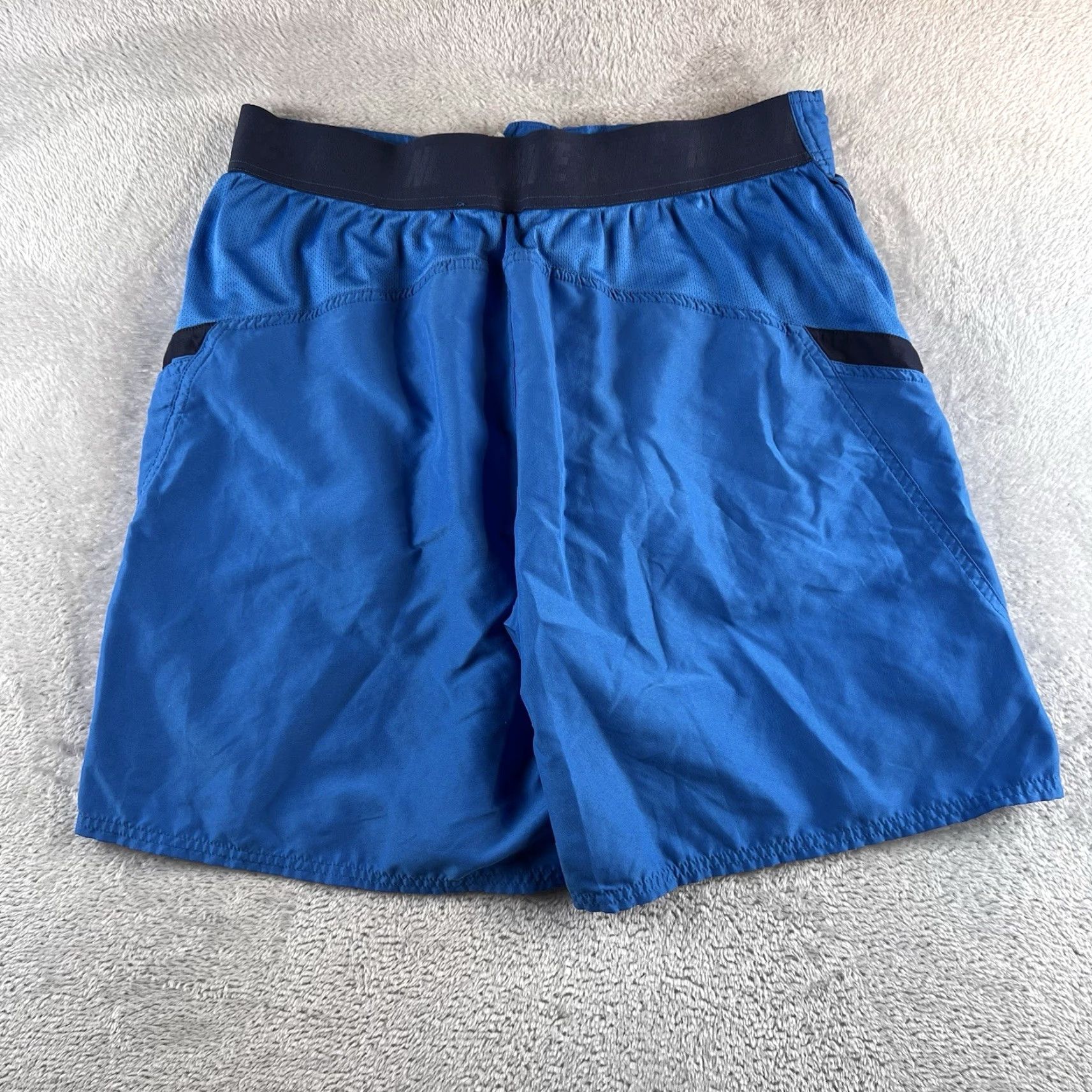 Nike Nike Swim Trunks Mens Large Blue Lined Logo Swoosh Board Shorts Bathing Suit Size US 33 - 2 Thumbnail