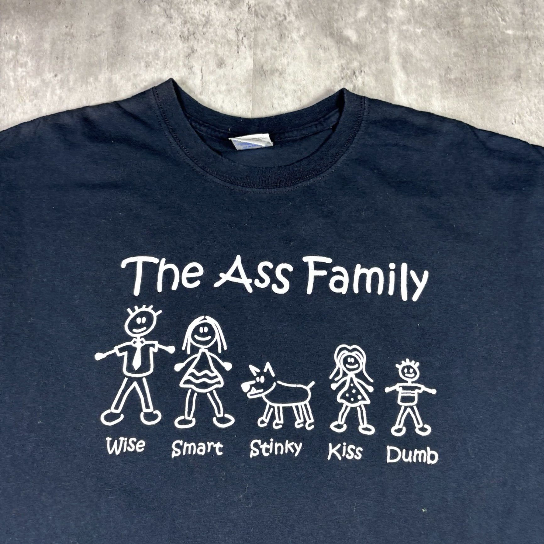 Vintage VINTAGE The Ass Family T Shirt Funny Graphic XL Black Mens XL T-Shirt Graphic Print Crew Neck Short Sleeve History: Y2K Size US XL / EU 56 / 4 - 6 Thumbnail
