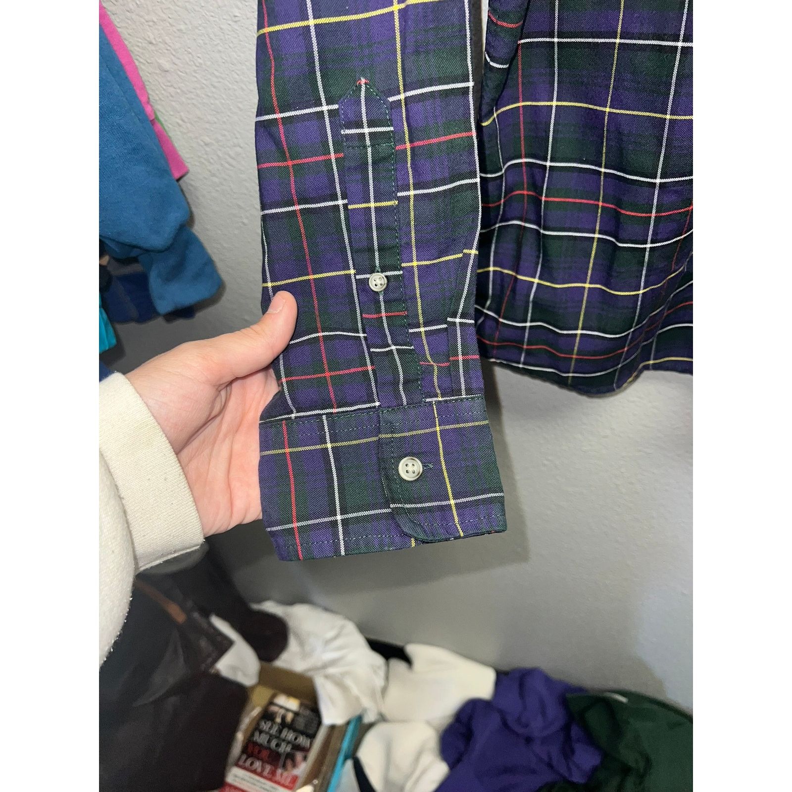 St. Johns Bay St Johns Bay Button Down Shirt Purple Plaid Long Sleeve M Size US M / EU 48-50 / 2 - 5 Thumbnail