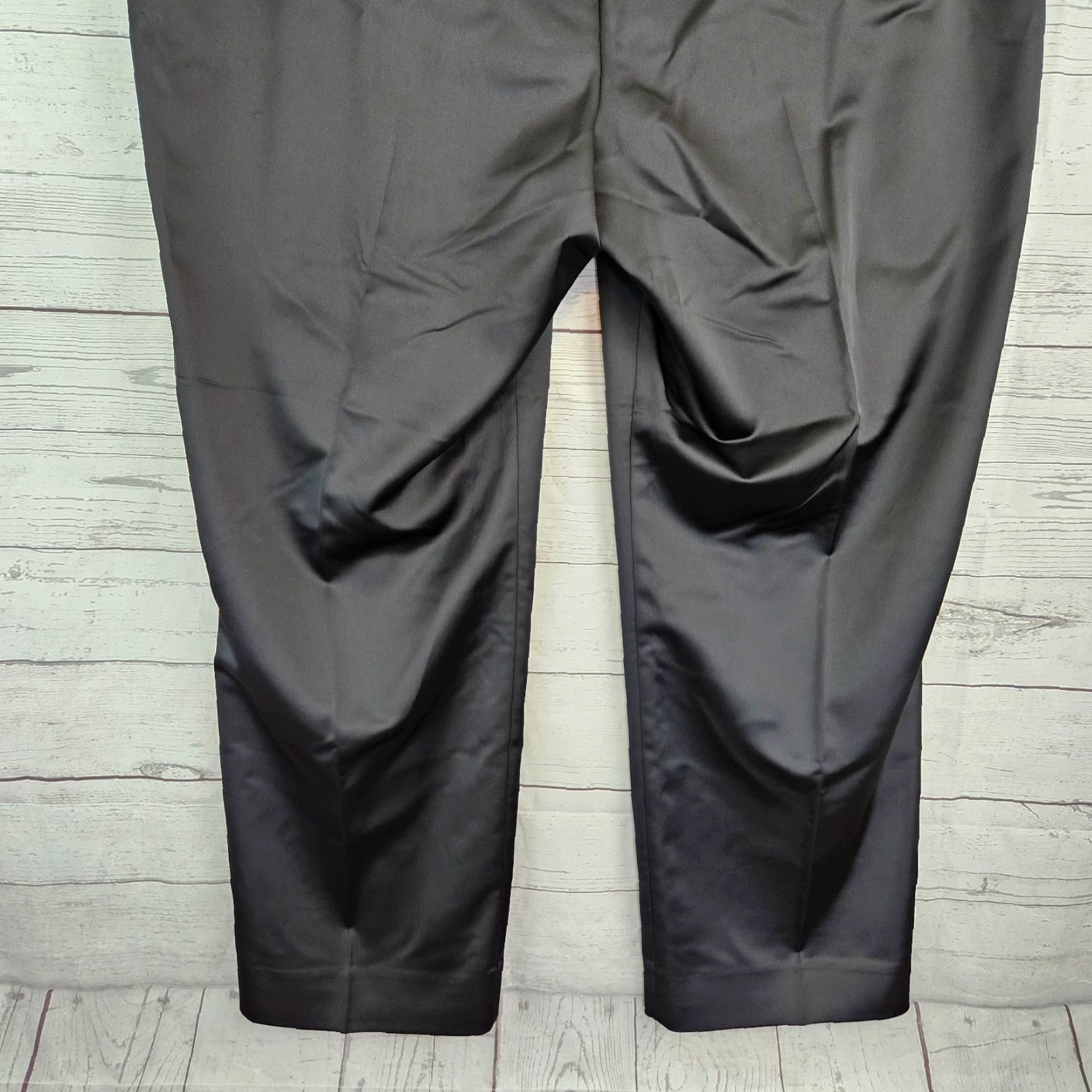 J.Crew J Crew Collection Kate Satin Pants Sz 20 Black High Rise Straight Leg Womens Size 42" / US 20 - 5 Thumbnail