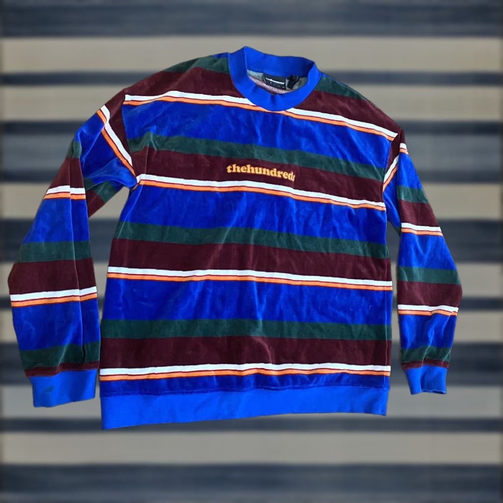 The Hundreds The Hundreds Velour Long Sleeved Striped Crewneck Shirt Colorful Mens Size Small Size US S / EU 44-46 / 1 - 1 Thumbnail