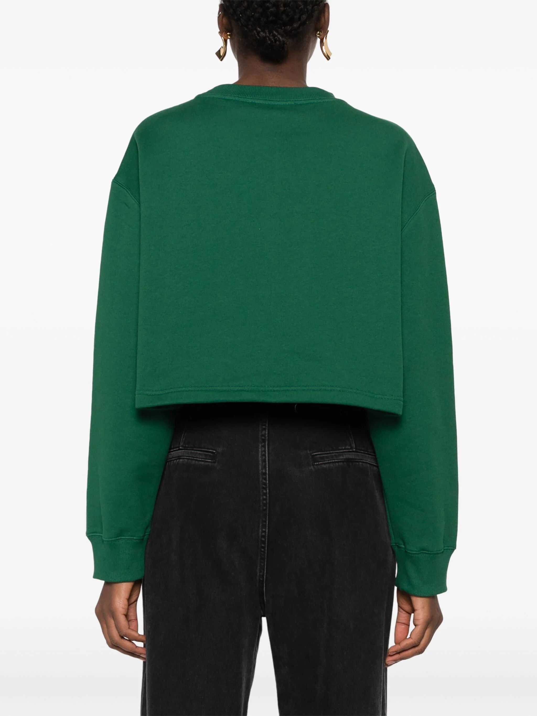 Lanvin o1s22i1n1024 Cropped Sweatshirt in Green Size L / US 10 / IT 46 - 4 Thumbnail