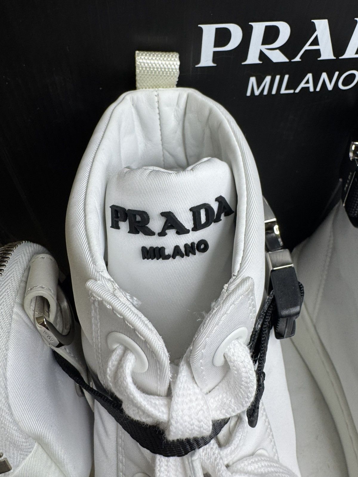 Prada Prada Nylon Gabardine Combat Boots White SZ 39.5 Size US 7.5 / EU 40-41 - 5 Thumbnail