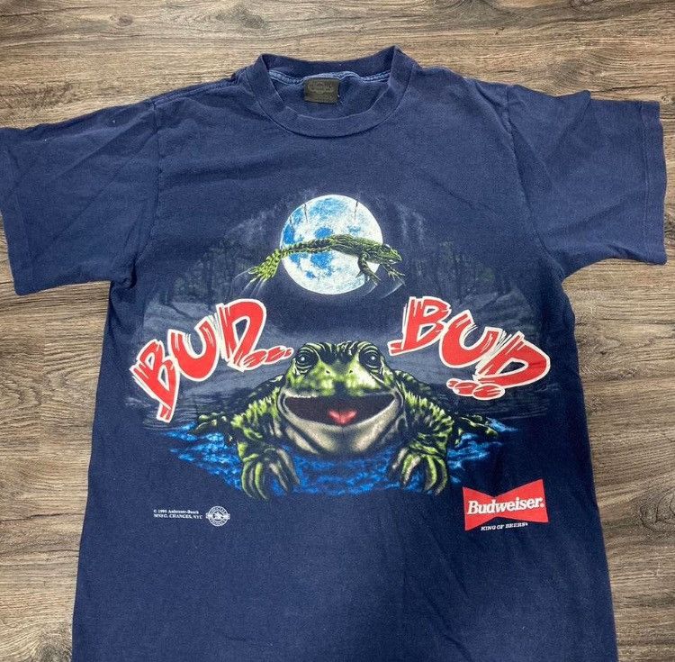 Vintage 1995 Budweiser Frog “Bud Bud” Tee Size US L / EU 52-54 / 3 - 1 Thumbnail