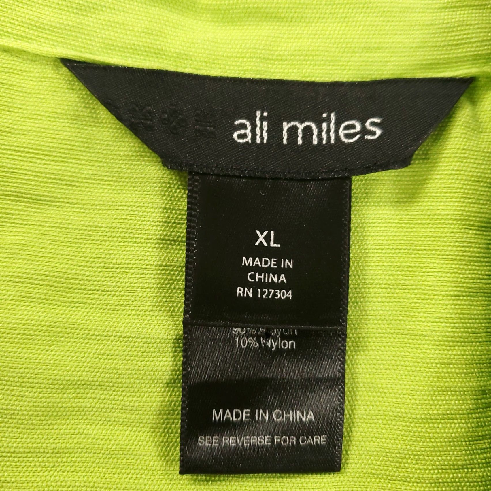 Vintage Ali Miles Button Up Womens XL Bright Green Button Up Tunic Top Size XL / US 12-14 / IT 48-50 - 5 Thumbnail