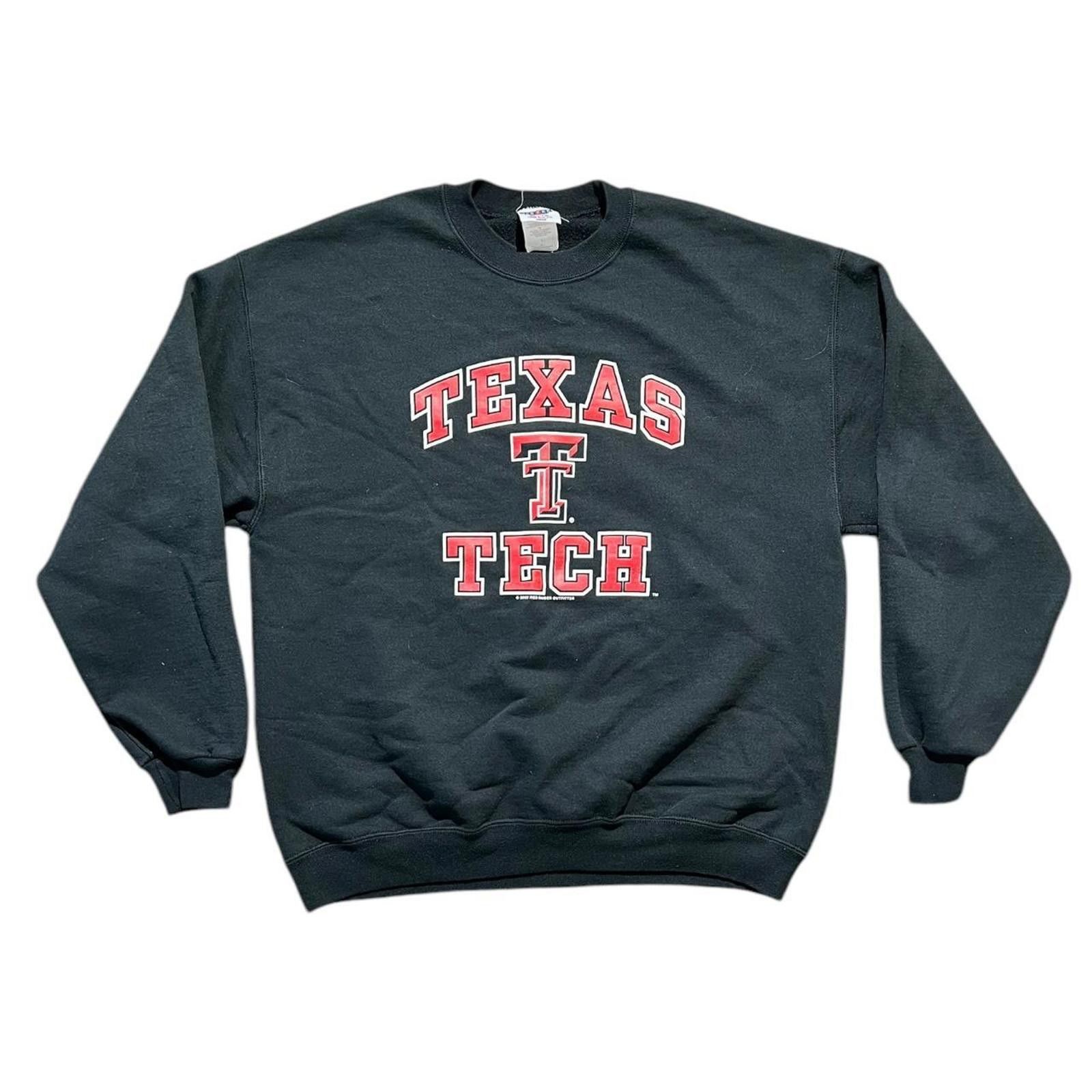 Jerzees Vintage Texas Tech Red Raiders Black Crewneck Sweater Y2k Size US XL / EU 56 / 4 - 1 Thumbnail