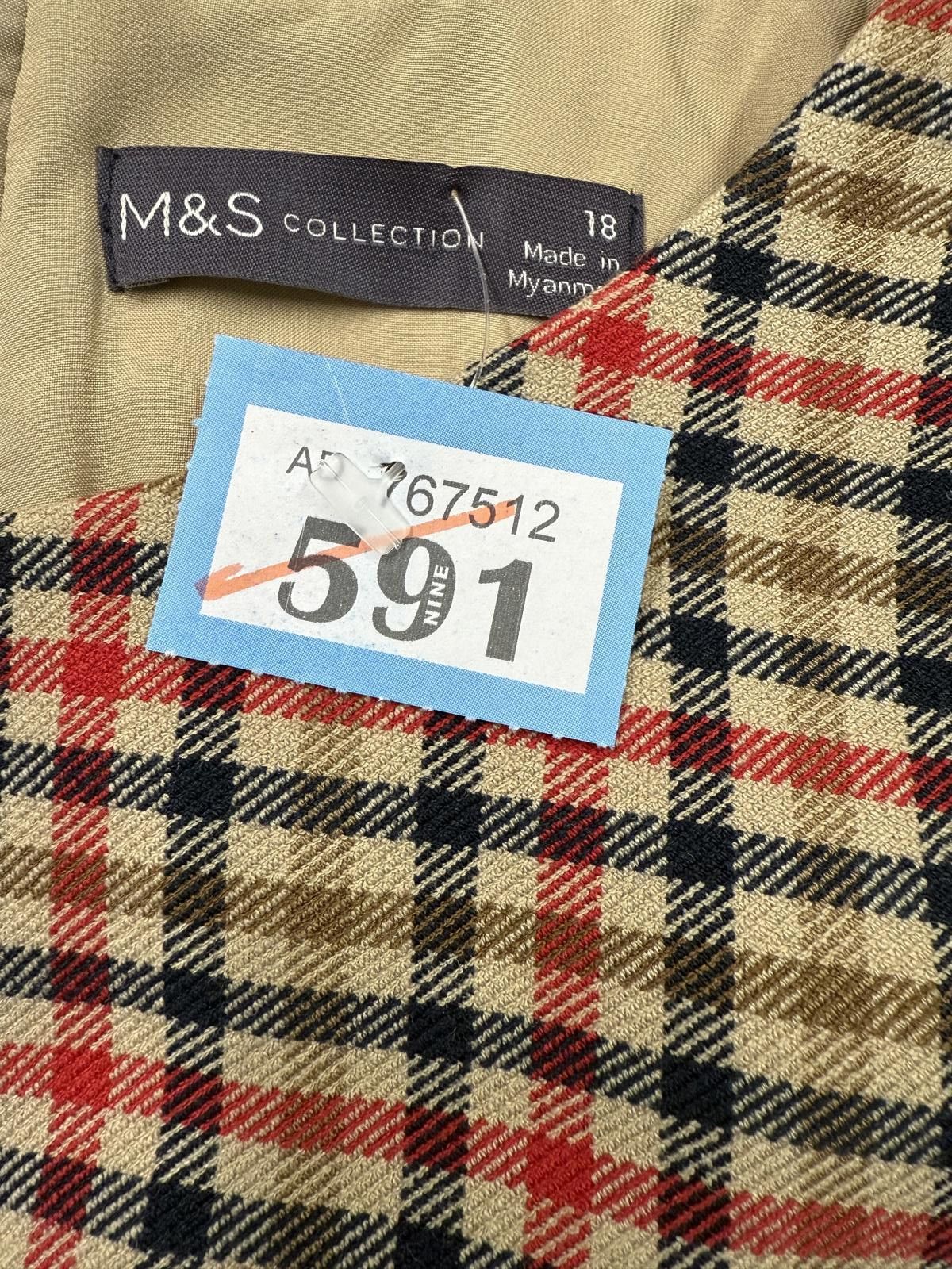 Other M&S Collection Checkered Short Sleeve Dress Size 18 Size XL / US 12-14 / IT 48-50 - 2 Thumbnail
