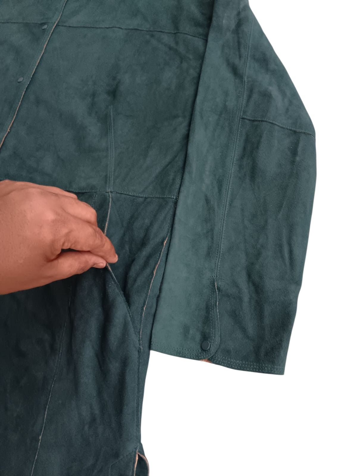 Hussein Chalayan Hussein chalayan green suede leather Midi dress Size L / US 10 / IT 46 - 9 Thumbnail