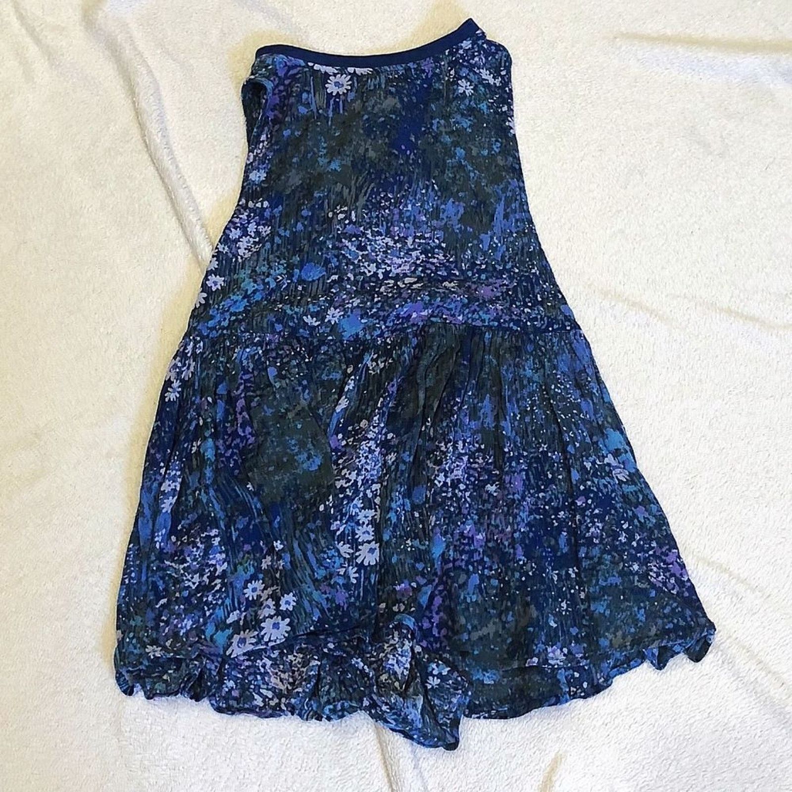 Other Blue Floral Open Back Sleeveless Romper | Sz S (NO SIZE TAG) Size 27" / US 4 / IT 40 - 2 Thumbnail