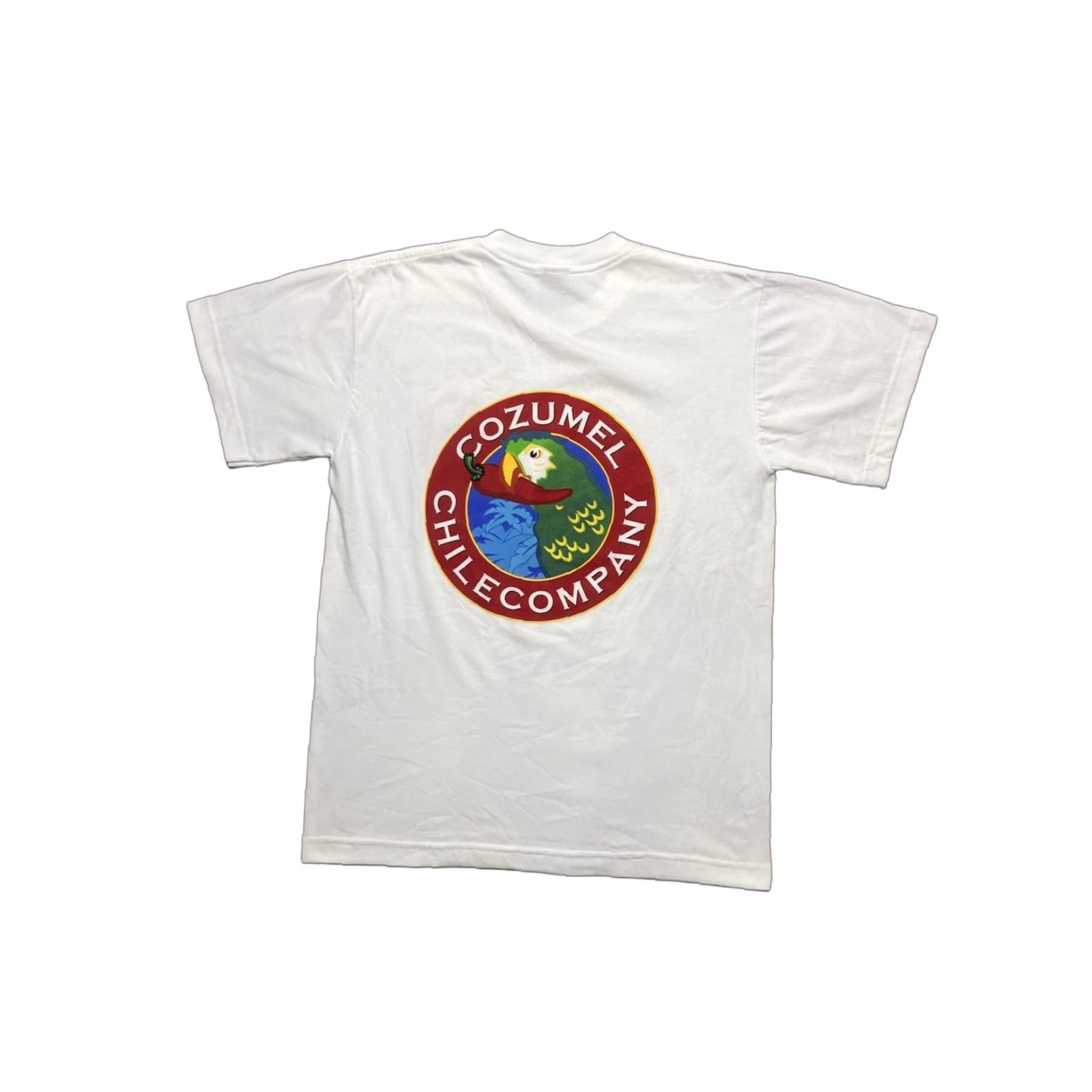 Vintage VINTAGE 90s Graphic T-Shirt Cozumel Chile Company Pepper Parrot Mexico Large Men White T-Shirt Modern Style 90s Mens Size US L / EU 52-54 / 3 - 1 Thumbnail