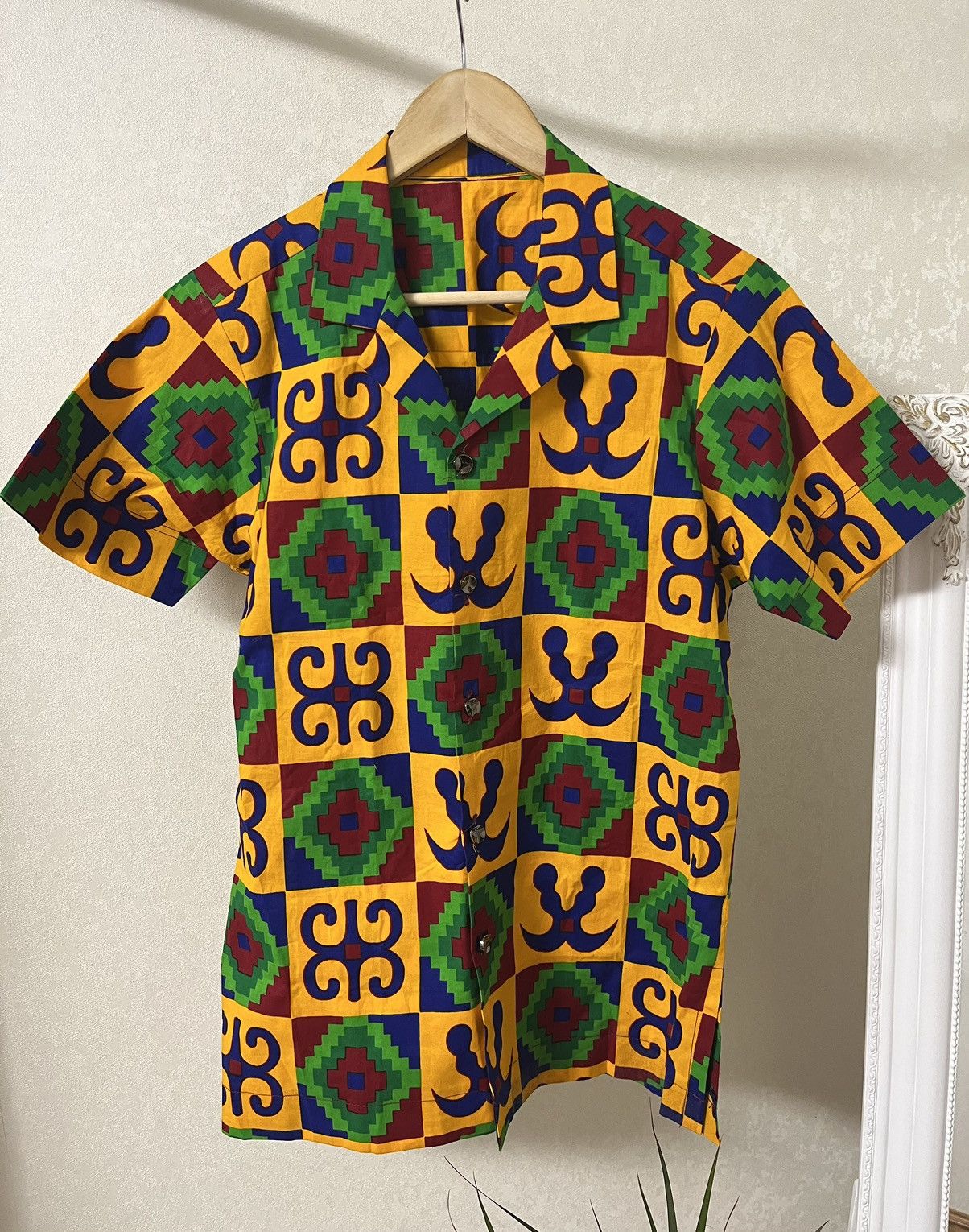 Vintage Crazy Design African Kimono Vintage y2k Shirt Size US M / EU 48-50 / 2 - 1 Thumbnail