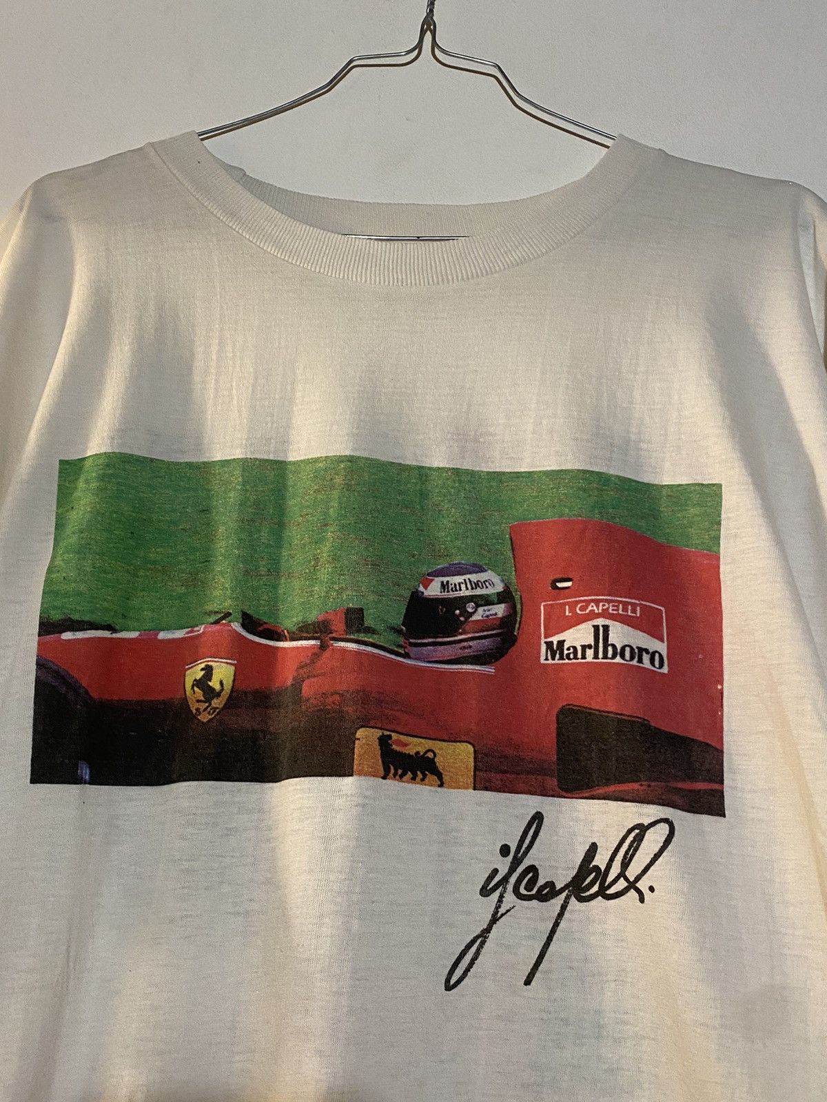 Image of Marlboro Racing Scuderia Ferrari 1992 Ivan Capelli in Red, Men's (Size 2XL)