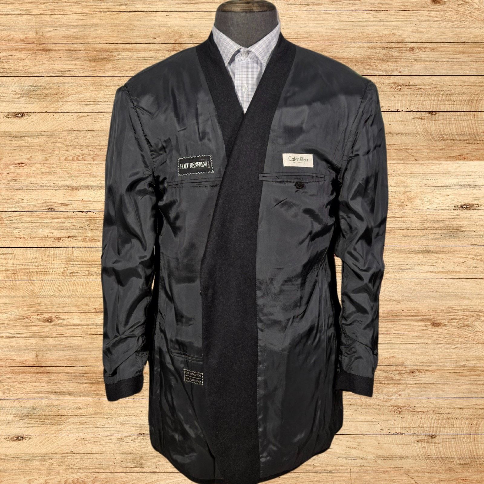 Calvin Klein Calvin Klein Men Blazer Sport Coat Casual Jacket 46R Flannel Size 46R - 5 Thumbnail