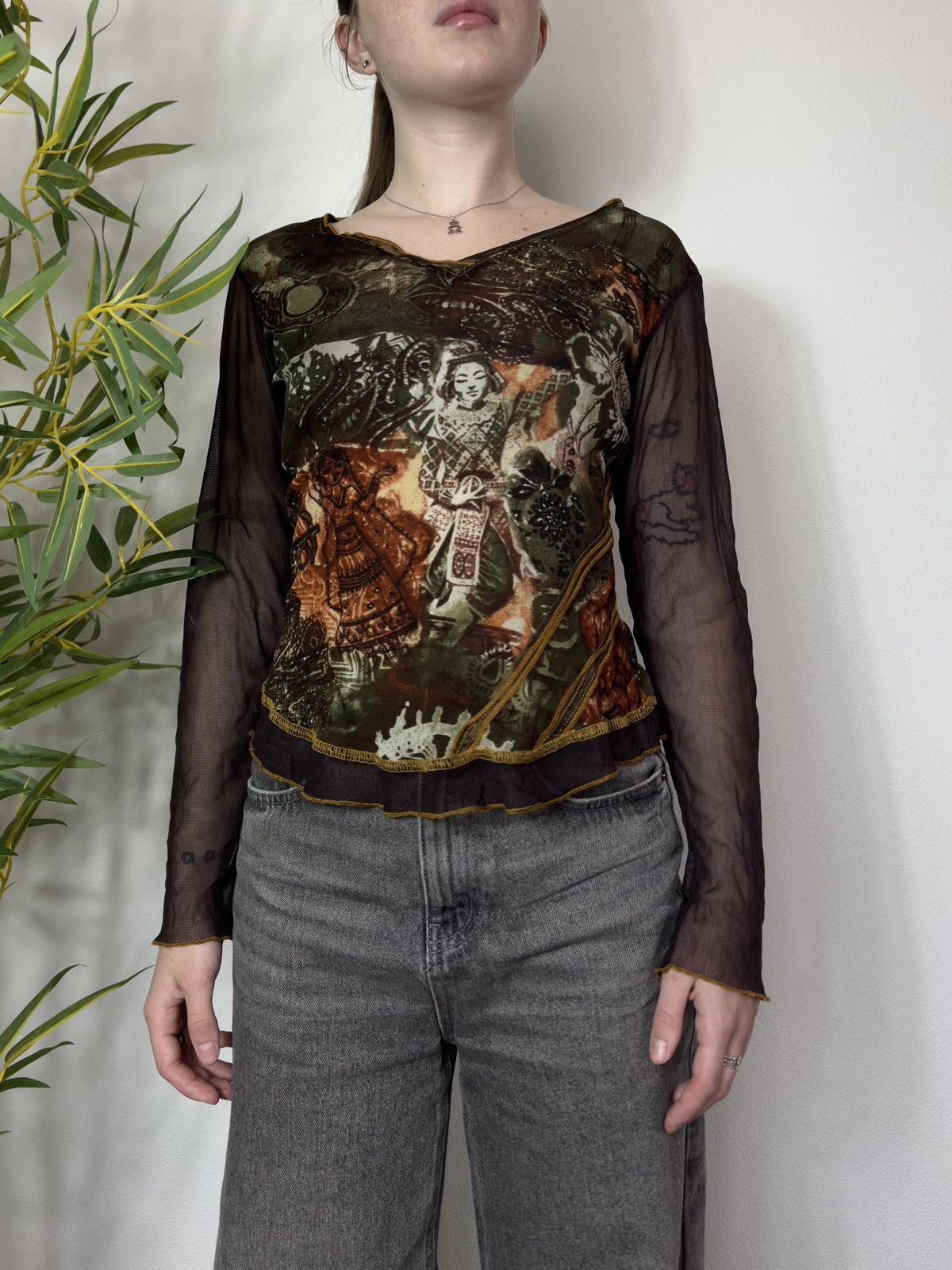Vintage VINTAGE PRINTED MESH LONGSLEEVE Size M / US 6-8 / IT 42-44 - 6 Thumbnail