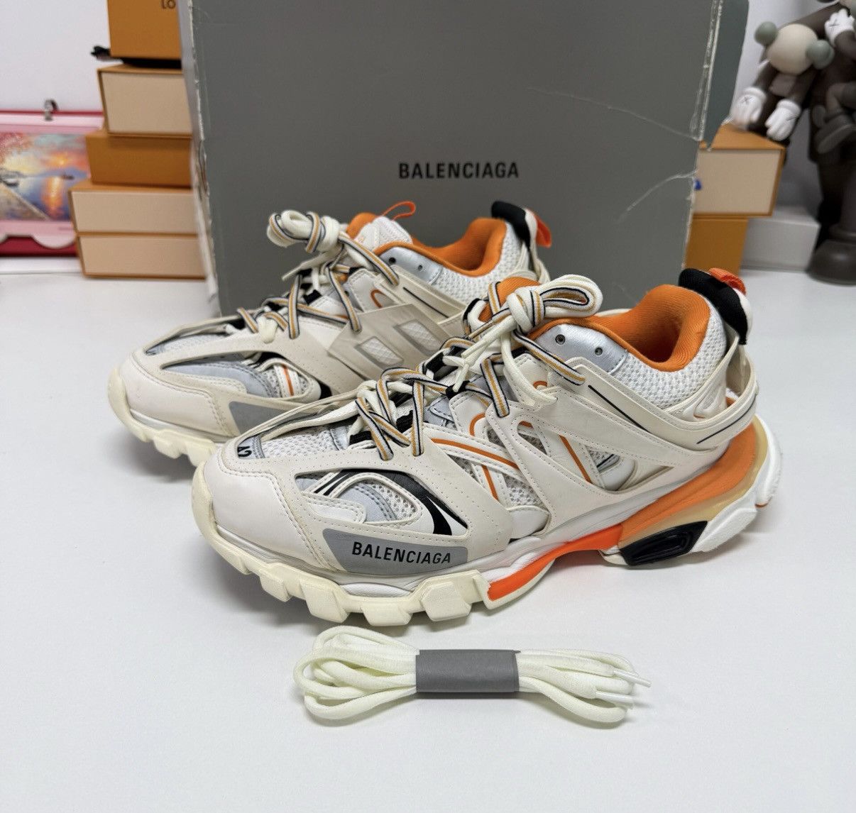 Balenciaga Balenciaga Track White/Orange shoes Size US 8.5 / EU 41-42 - 1 Thumbnail