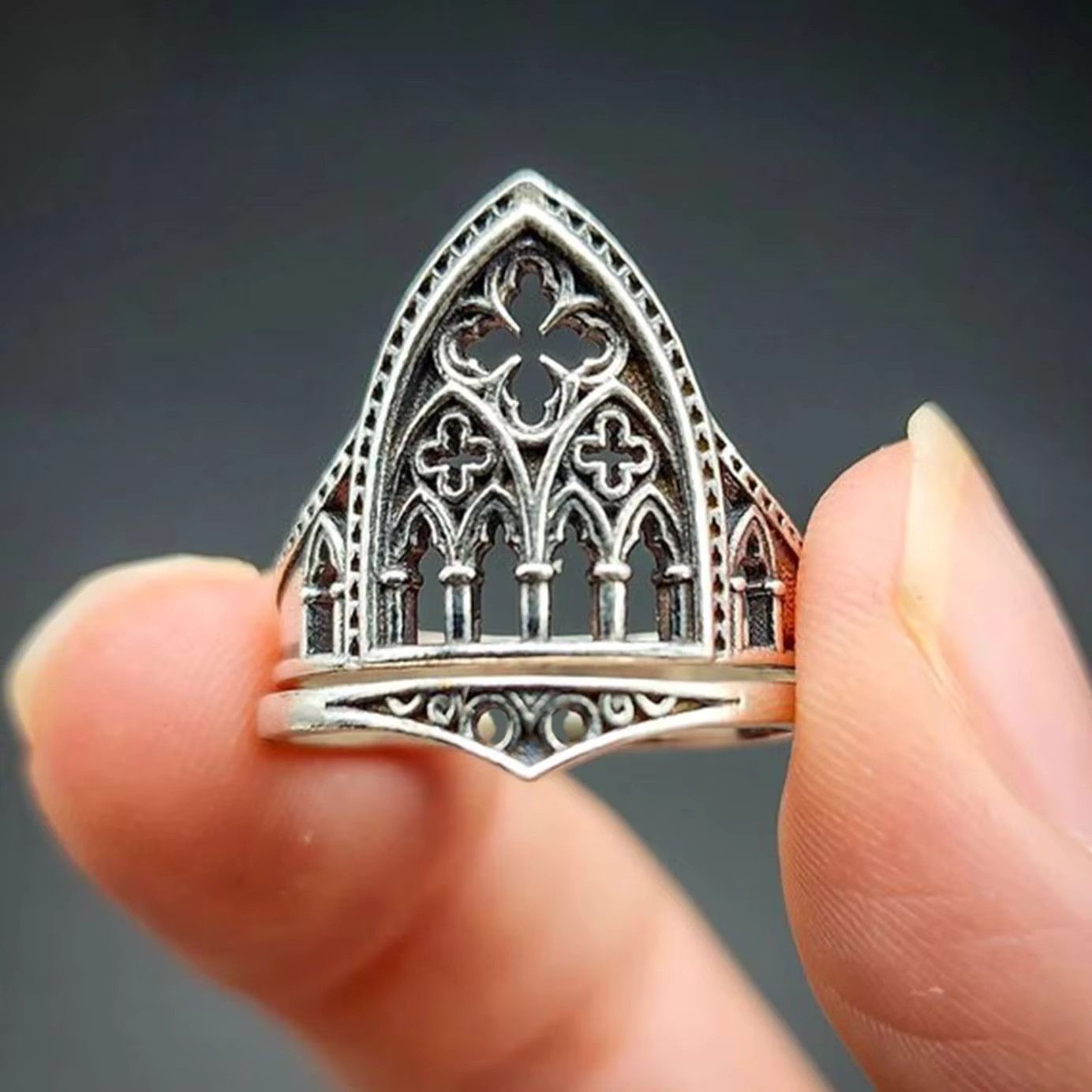 Jewelry Hollow Out Flowers Ring Size ONE SIZE - 2 Thumbnail