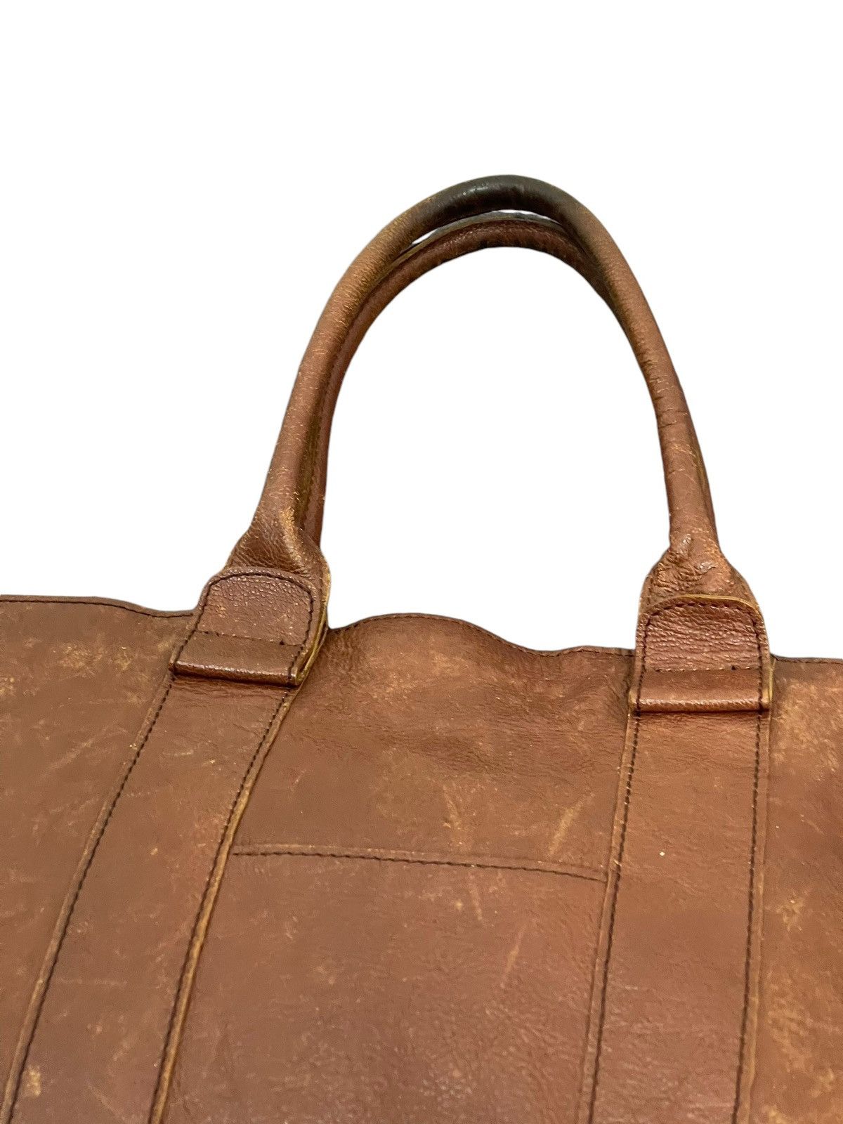Genuine Leather Full Leather Vintage Unknown Tote Shoulder Bag 4🟩 Size ONE SIZE - 10 Thumbnail
