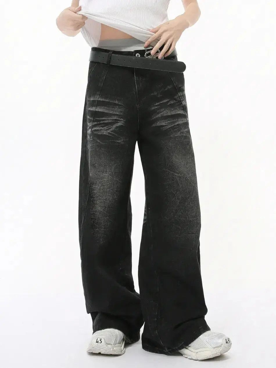 Japanese Brand Retro wide leg cat whisker jeans Size US 32 / EU 48 - 4 Thumbnail
