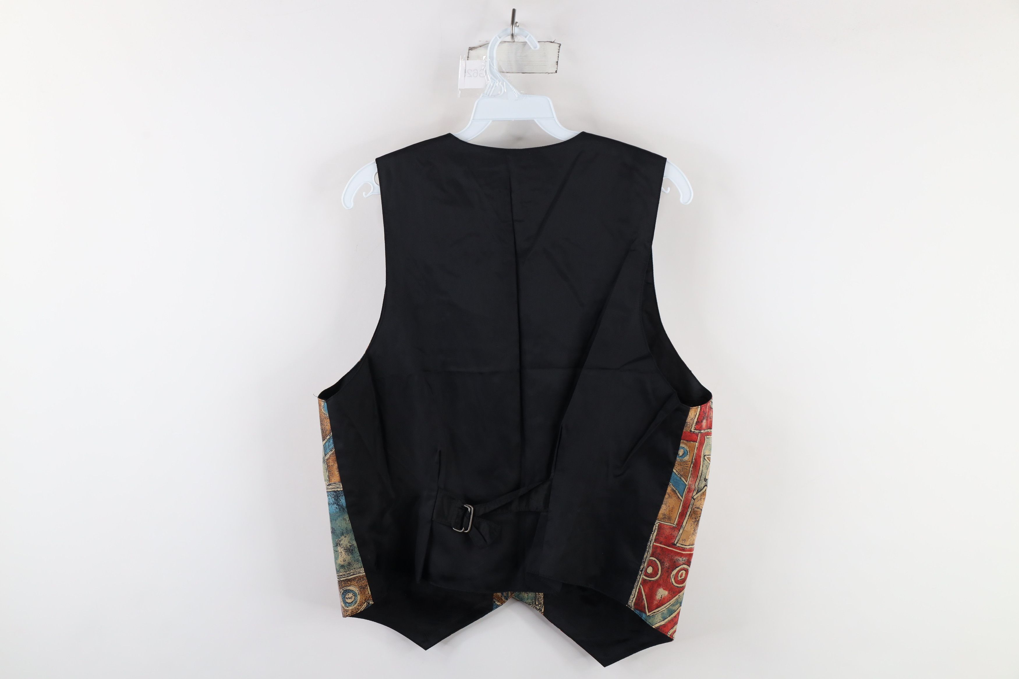 Vintage Vintage 90s Streetwear Geometric Silk Buckle Back Vest USA Size L / US 10 / IT 46 - 11 Thumbnail