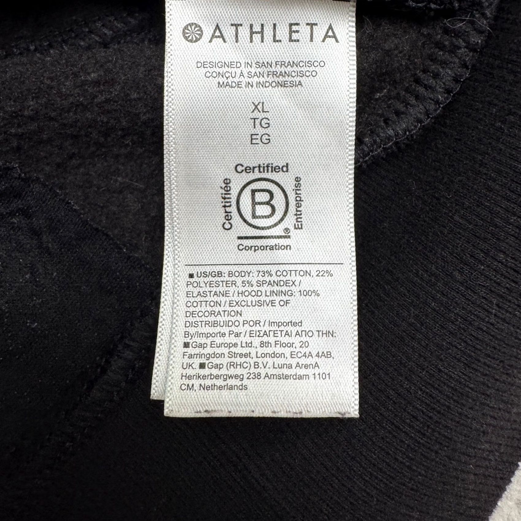 Athleta Athleta Hoodie Mens XL Black Pullover Zip Pockets Sweatshirt Raglan Sleeve All Seasons Casual Activewear Sports Athleisure Logo Zipper Size XL / US 12-14 / IT 48-50 - 7 Thumbnail