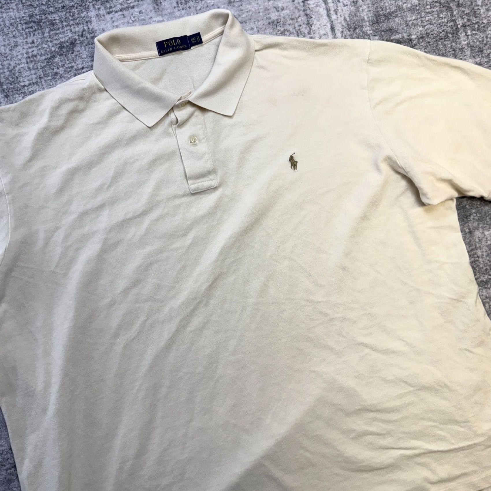 Polo Ralph Lauren Polo Ralph Lauren Shirt Mens 4XLT Ivory Cream Polo Knit Cotton Pony Pique Casual Short Sleeve Collared Pullover Polo/Shirt Size US XXL / EU 58 / 5 - 2 Thumbnail