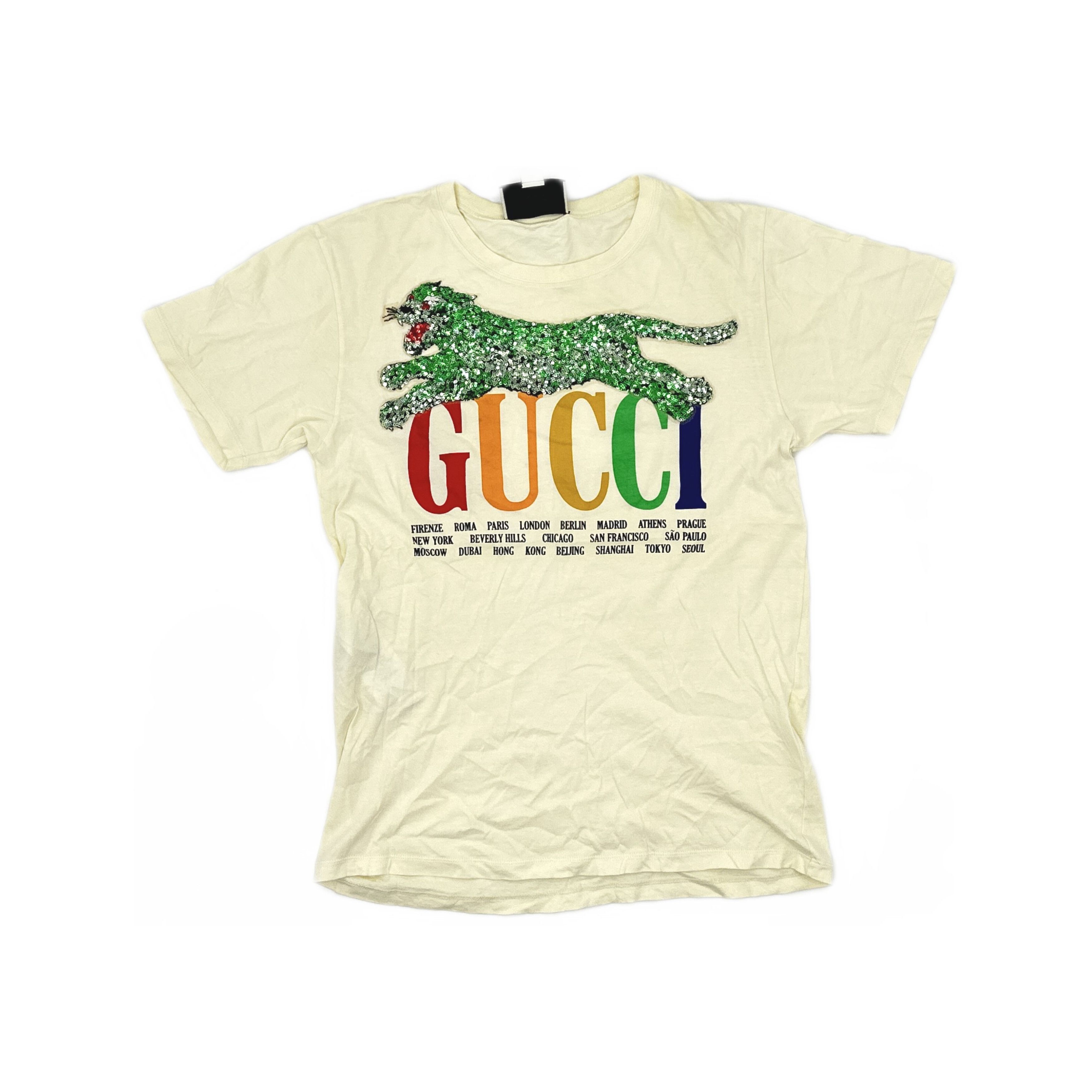 Gucci Gucci Tiger Sequin Logo T-Shirt Size S Size US S / EU 44-46 / 1 - 1 Thumbnail