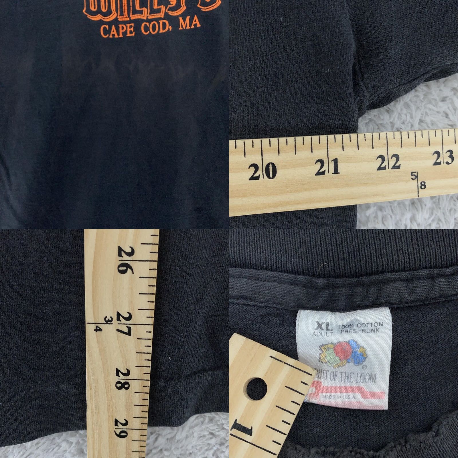 Fruit Of The Loom VINTAGE Distressed Boxcar Willy's T-Shirt Large Black Men Cotton Crew Neck Graphic Print Short Sleeve 90s Bar Size US L / EU 52-54 / 3 - 9 Thumbnail